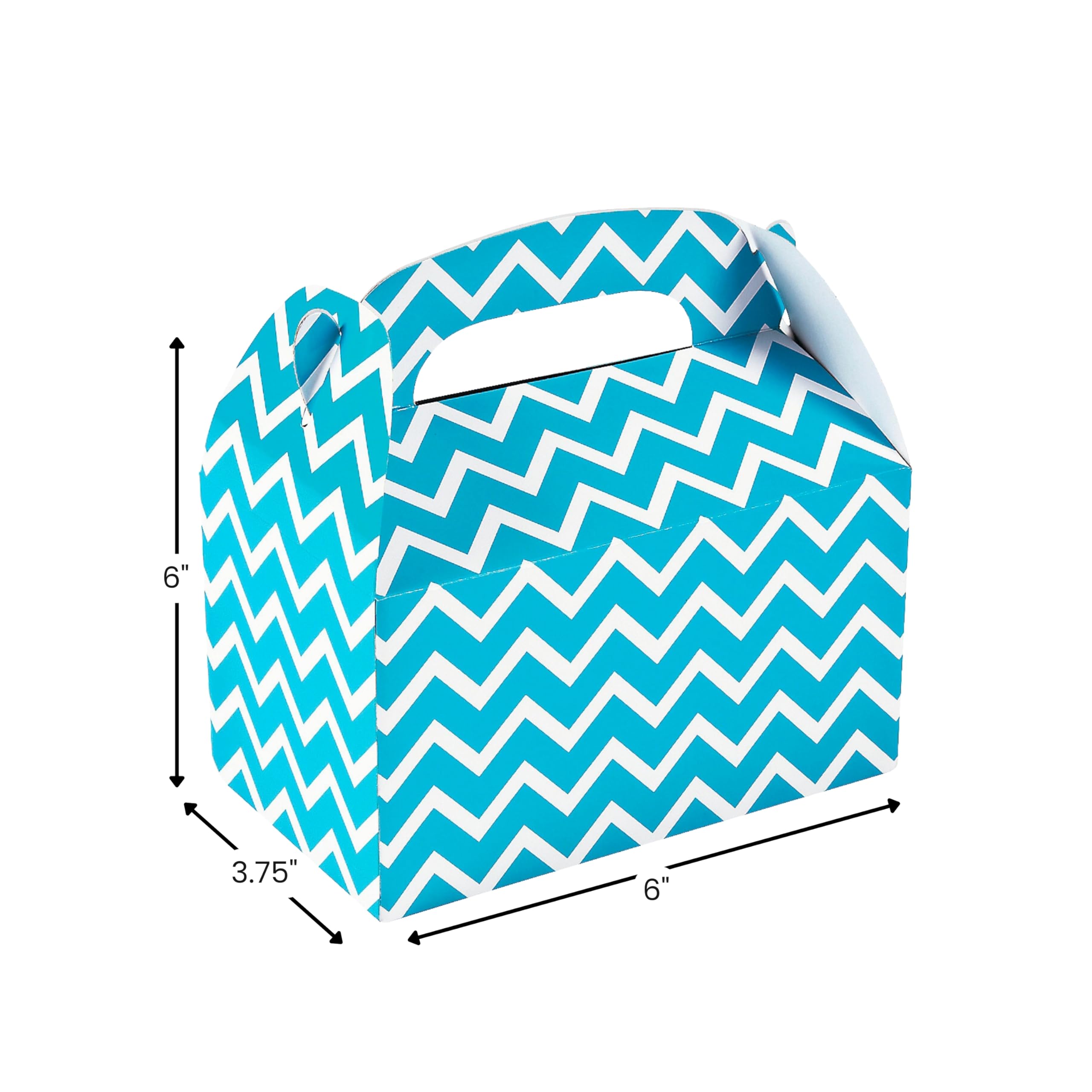 12-Pack Turquoise Chevron Favor Boxes for Wedding, Birthday Party, Gender Reveal & Special Events - Elegant Party Supplies & Gift Boxes for Favors, Treats & Small Gifts