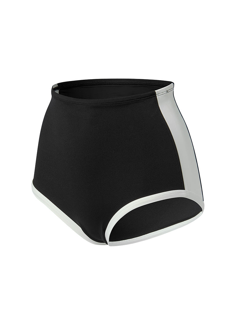 Trendy Summer Glow Color Block Bikini Shorts - High Waist Swim Bottoms for Beach, Pool & Vacation | Women's Fashion Swimwear