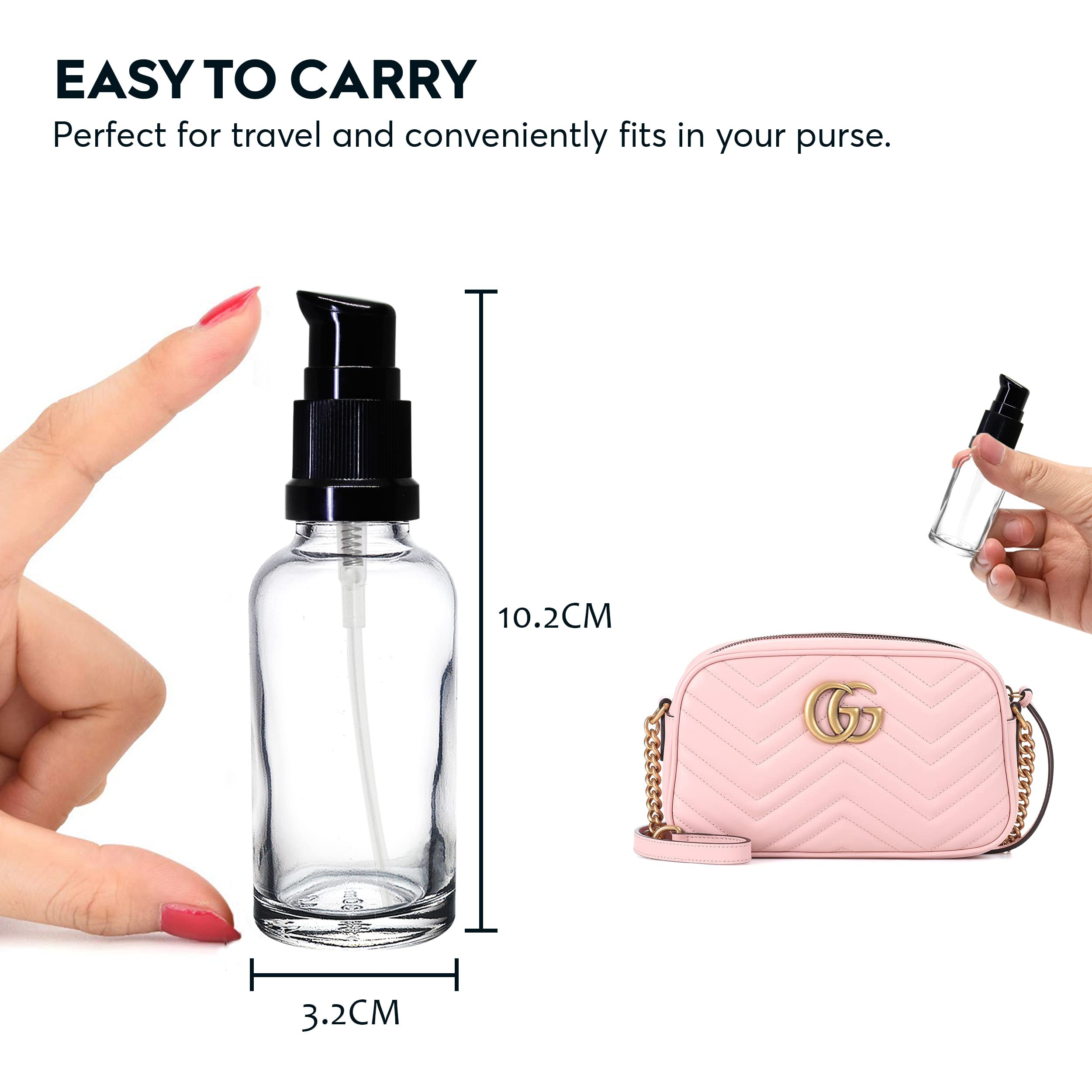 30ml Clear Glass Bottle with Pump for Essential Oils & Skincare - Pack of 12