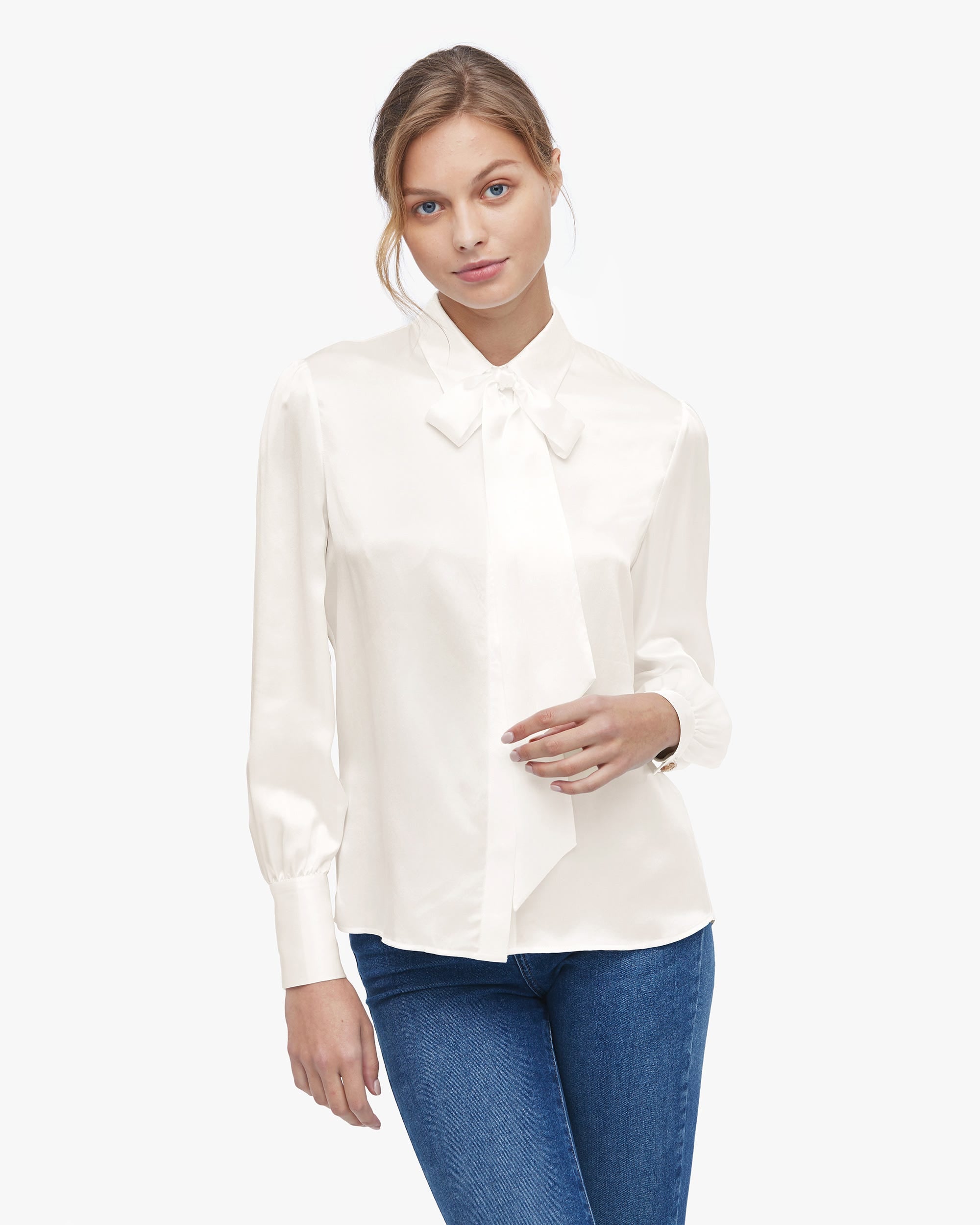 MIM 2 in 1 Silk Shirt for Women - Elegant Blouse & Camisole Set - Soft & Breathable Silk Top for Office, Party & Date Night Outfits