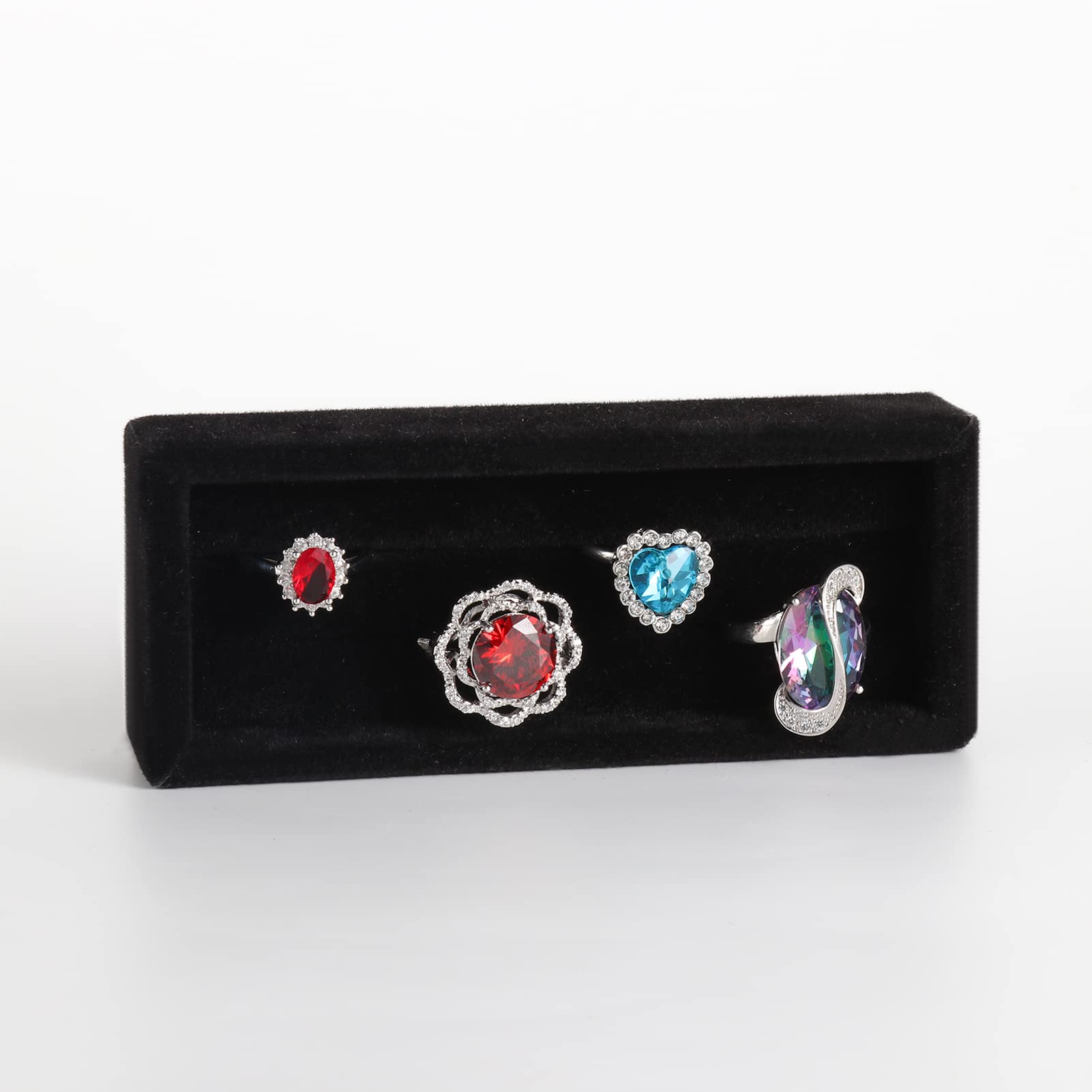 Valyria 2-Slot Velvet Jewelry Ring Organizer - Set of 2 Earring Trays for Jewelry Box, Drawer & Dresser | Elegant Display & Storage Solution for Rings, Earrings & Small Accessories | Perfect for Home, Travel & Gift Giving
