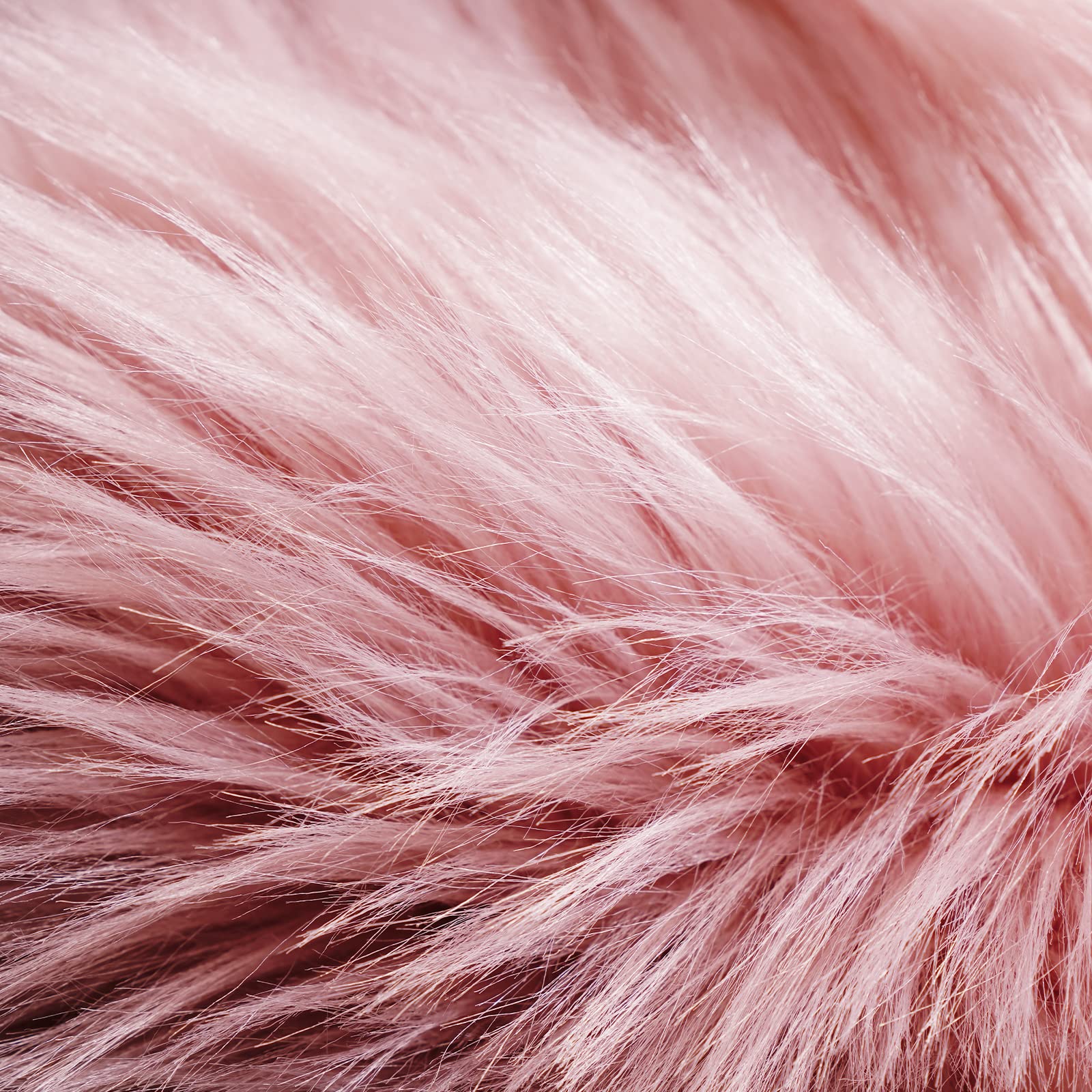 Ultra Soft Fluffy Faux Sheepskin Rug - Pink Shaggy Fuzzy Fur Rug 4x6 Feet for Bedroom & Living Room Decor - Cozy Accent Rug for Warmth & Style (Rectangle, Pink)