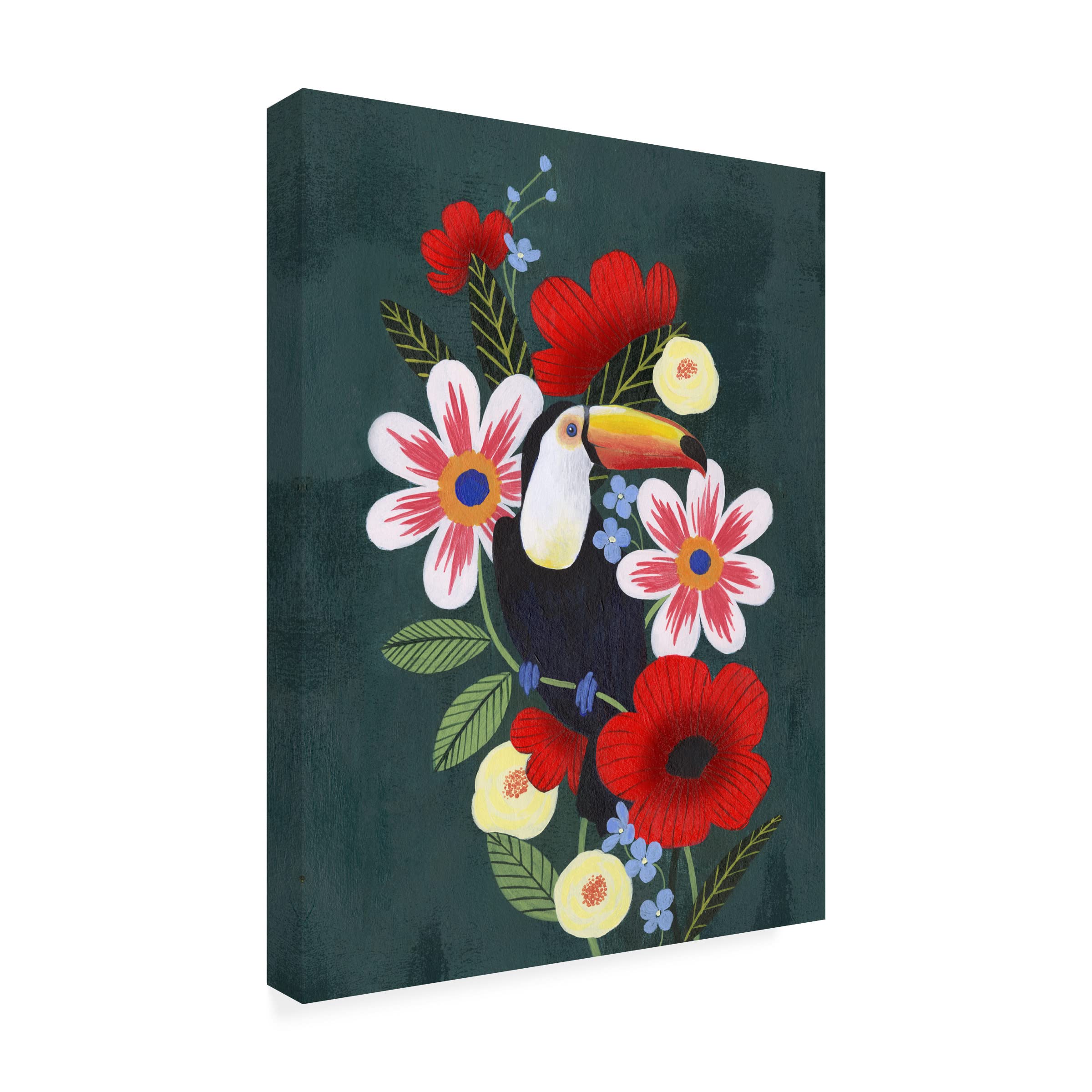 Grace Popp Tropical Toucan I Canvas Wall Art - Vibrant Tropical Bird Painting for Home & Office Decor - Perfect for Living Room, Bedroom, or Office Spaces
