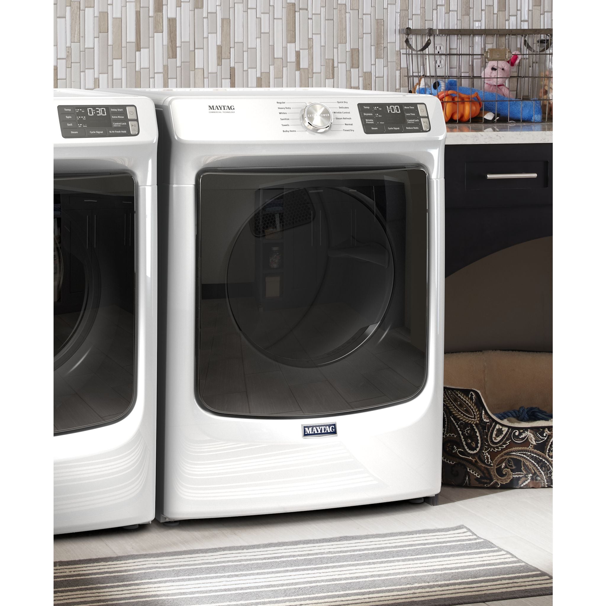 Maytag MGD6630HW White Electric Dryer - Large Capacity, Energy Efficient for Home Laundry Room | Perfect for Families, Apartments & Laundry Centers