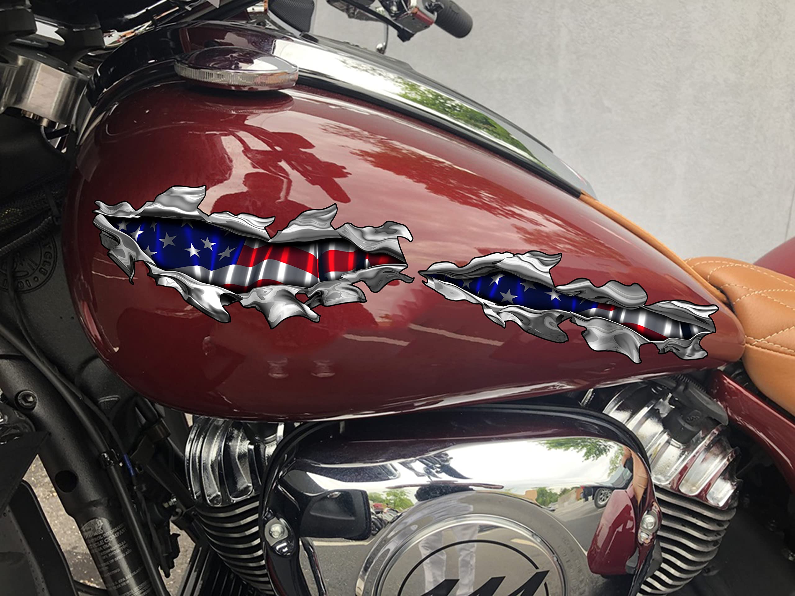 USA Flag Motorcycle Decal - Patriotic US Flag Vinyl Stickers for Motor-Bike Racing & Dirt Bikes (18x60) - Perfect for Bike Wraps, Helmets & Racing Gear - Show Your American Pride on the Road & Track