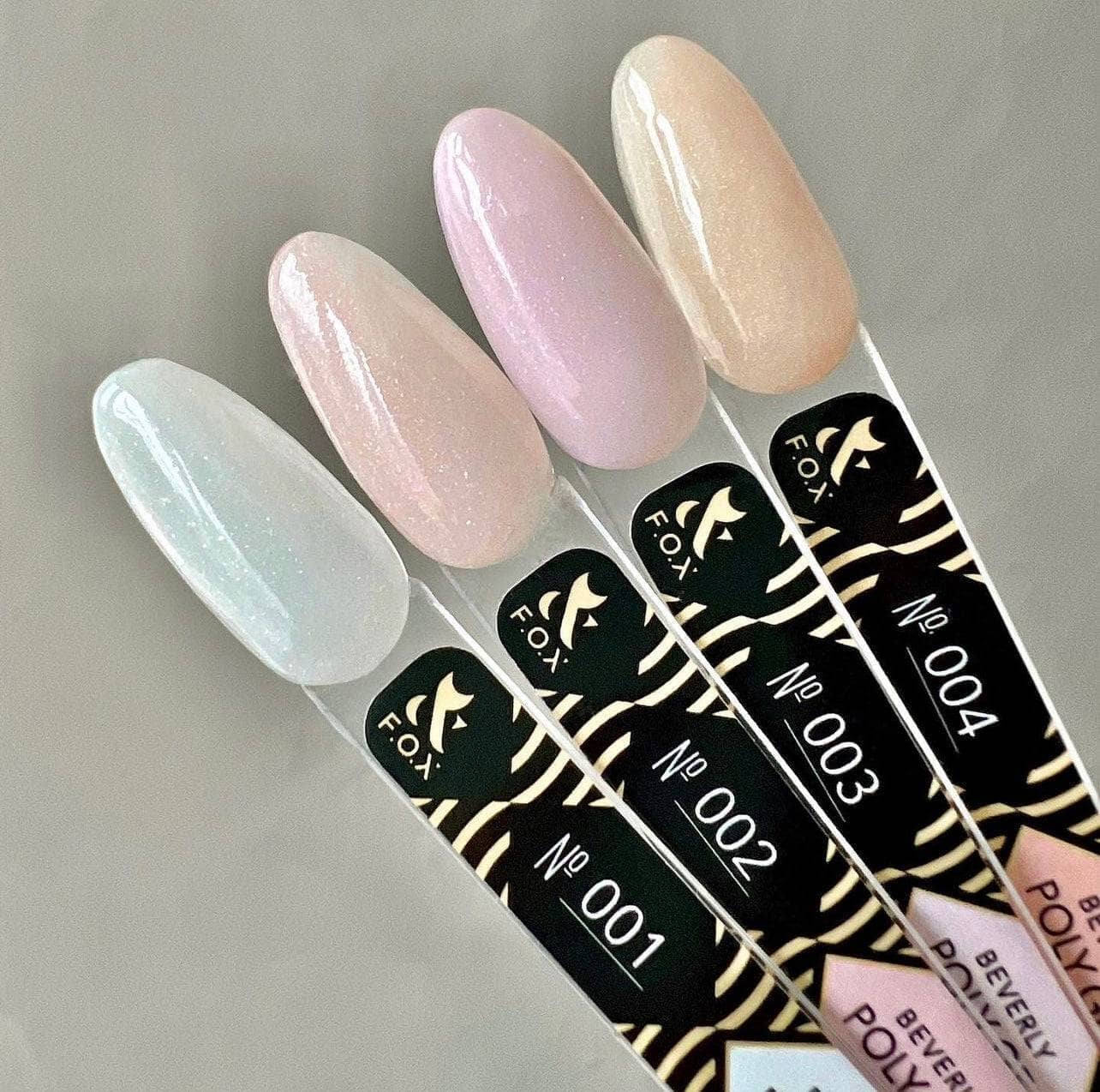 F.O.X Acryl Gel Beverly Nail Tips - Set of 4 for Professional Nail Art & Salon Manicure - Perfect for DIY Home Nail Extensions & Salon Use