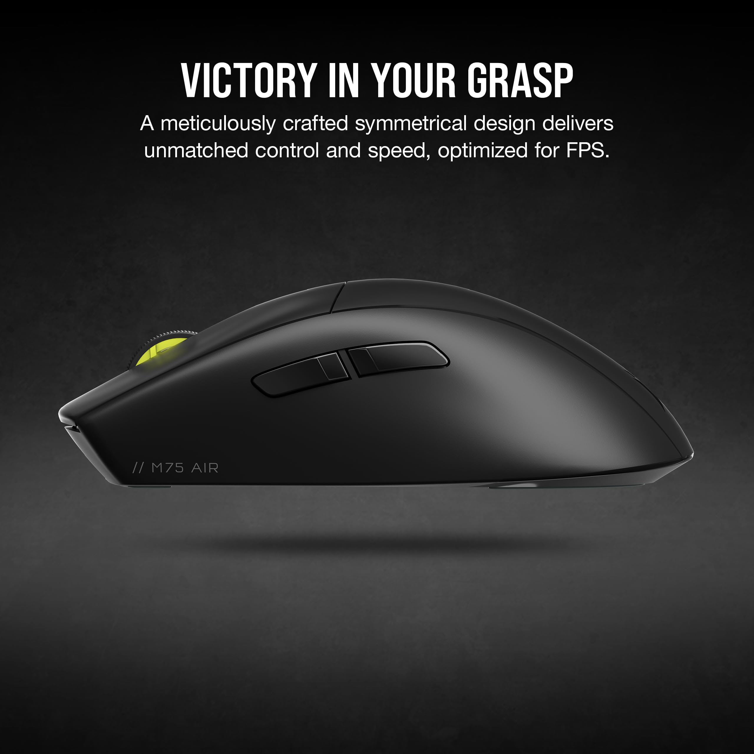 CORSAIR M75 AIR Wireless Ultra Lightweight Gaming Mouse - 26K DPI Optical Sensor, 100Hr Battery Life, Dual 2.4GHz & Bluetooth Connectivity, iCUE Software Compatible - Black RGB Gaming Mouse for PC, Mac, Esports & FPS Gaming