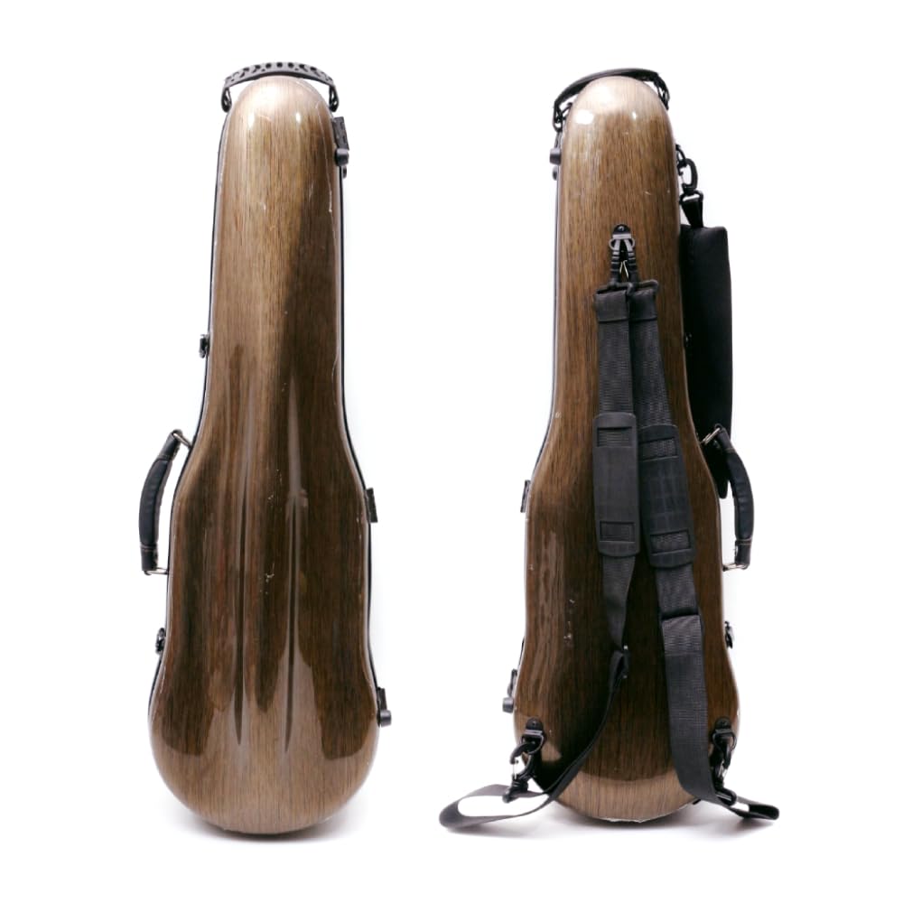 Premium 4/4 Carbon Fiber Violin Case - Lightweight Hard Shell with Adjustable Back Straps & External Storage Bag (Brown) | Perfect for Travel, Performances & Music Students