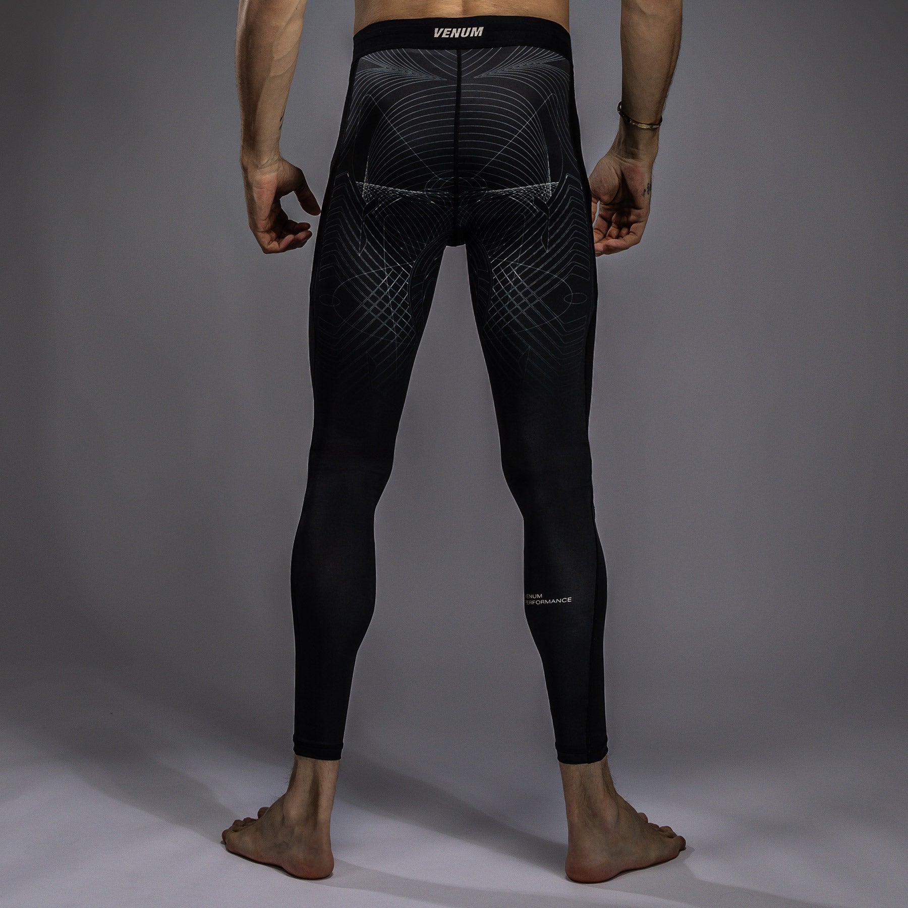Venum G Fit Air Men's Compression Spandex Pants - Deep Black/Desert Sand - Gym Workout, MMA Training & Fitness Apparel