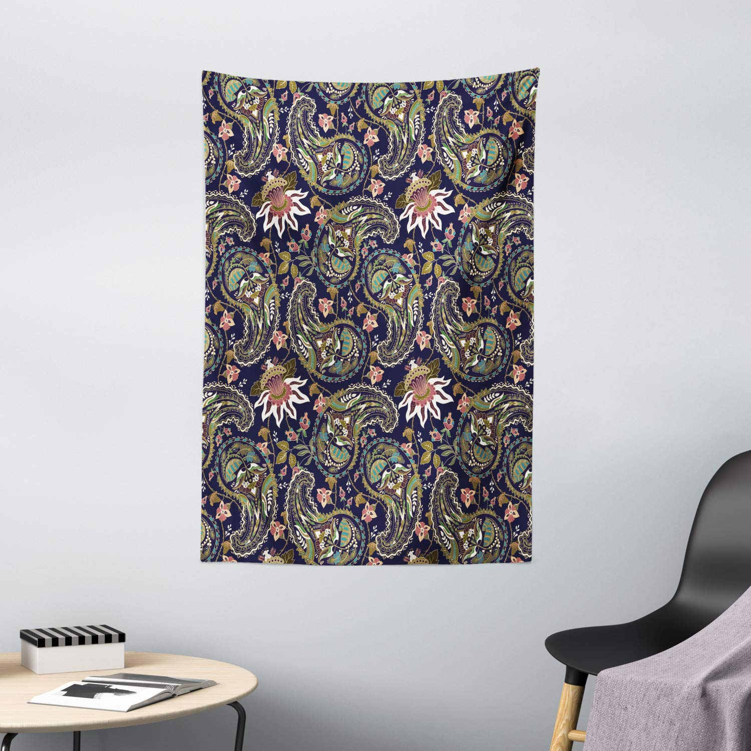 Vintage Floral Jacobean Tapestry Wall Hanging - 40