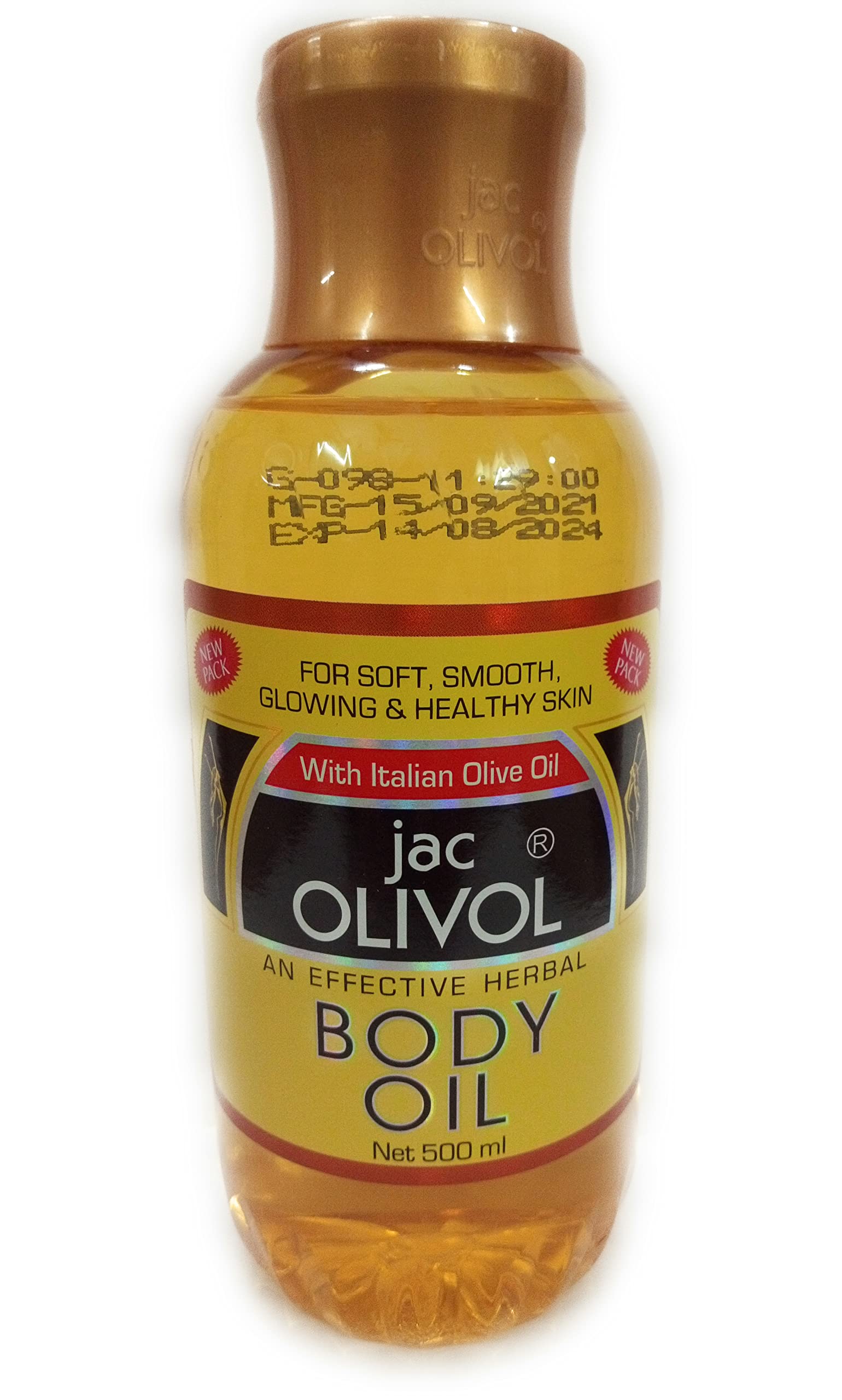 Jac Olivol Body Oil 500ml (Pack of 3) - Moisturizing & Nourishing Dry Skin - Perfect for Massage, After Shower & Daily Hydration
