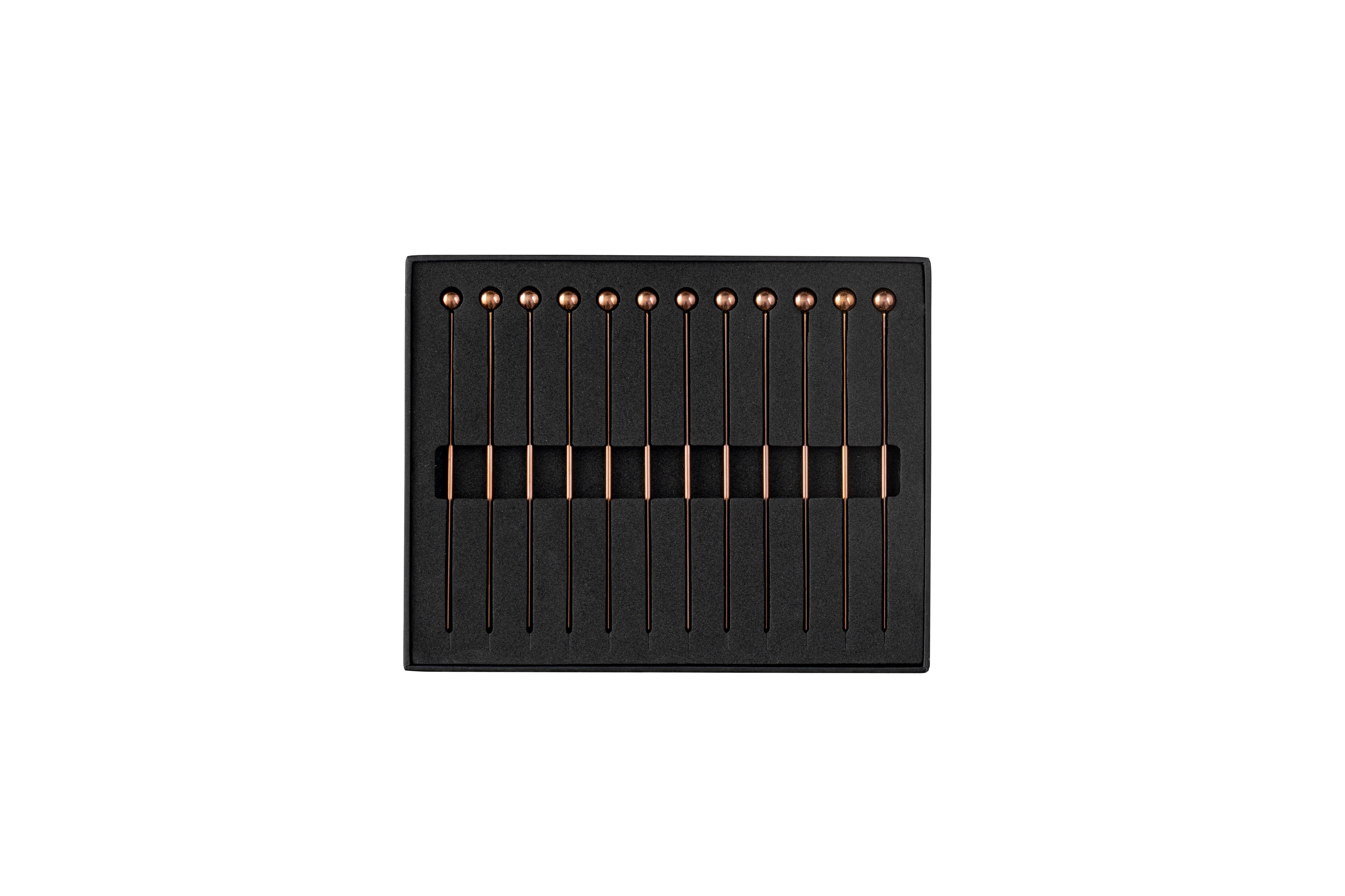 Vintage Copper Cocktail Picks Set of 6 - Elegant Drink Stirrers for Martini, Garnish & Appetizers - Perfect for Home Bars, Parties & Gifts