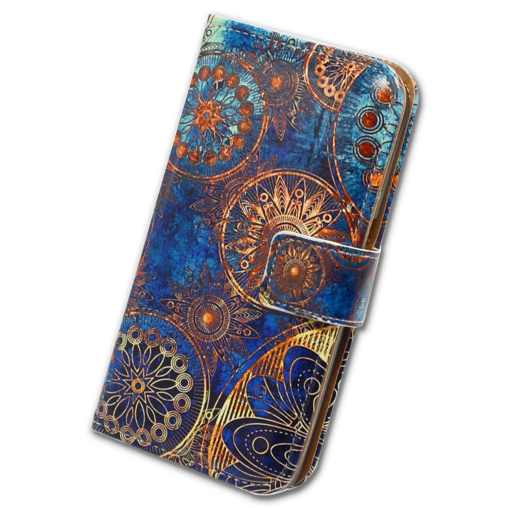 Premium Leather Mandala Flip Wallet Case for iPhone 13 with Card Slots & Kickstand - Stylish Protective Cover for Women & Men (Multiple Colors) - Perfect for Daily Use, Travel & Hands-Free Viewing