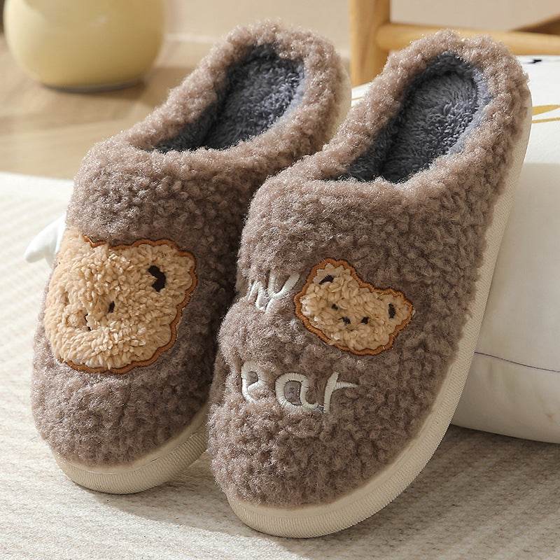 Cozy Fuzzy Plush Bear Slippers for Women & Men - Soft Warm Winter House Shoes with Non-Slip Soles - Perfect for Indoor Comfort, Lounge Wear & Gift Giving