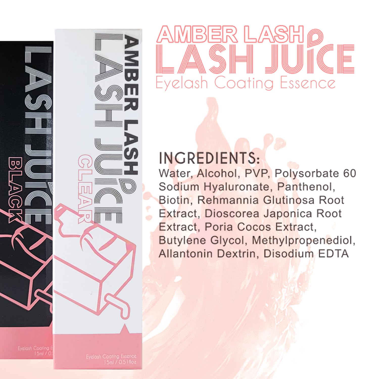 Amber Lash 3-in-1 Eyelash Serum & Sealant - Lash Juice for Extensions, Lifts & Perms | Nourishing Formula to Protect, Strengthen & Promote Thicker Lashes (Black) | Perfect for Daily Use & Salon Aftercare