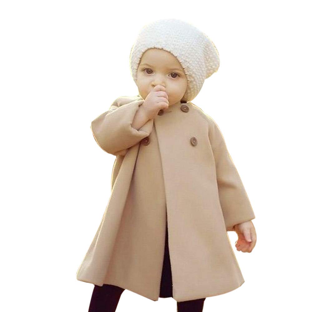 WOCACHI Toddler Baby Girls Winter Jacket - Warm Button Coat for Girls & Kids | Autumn Winter Outerwear | Perfect for Playdates, School & Outdoor Activities