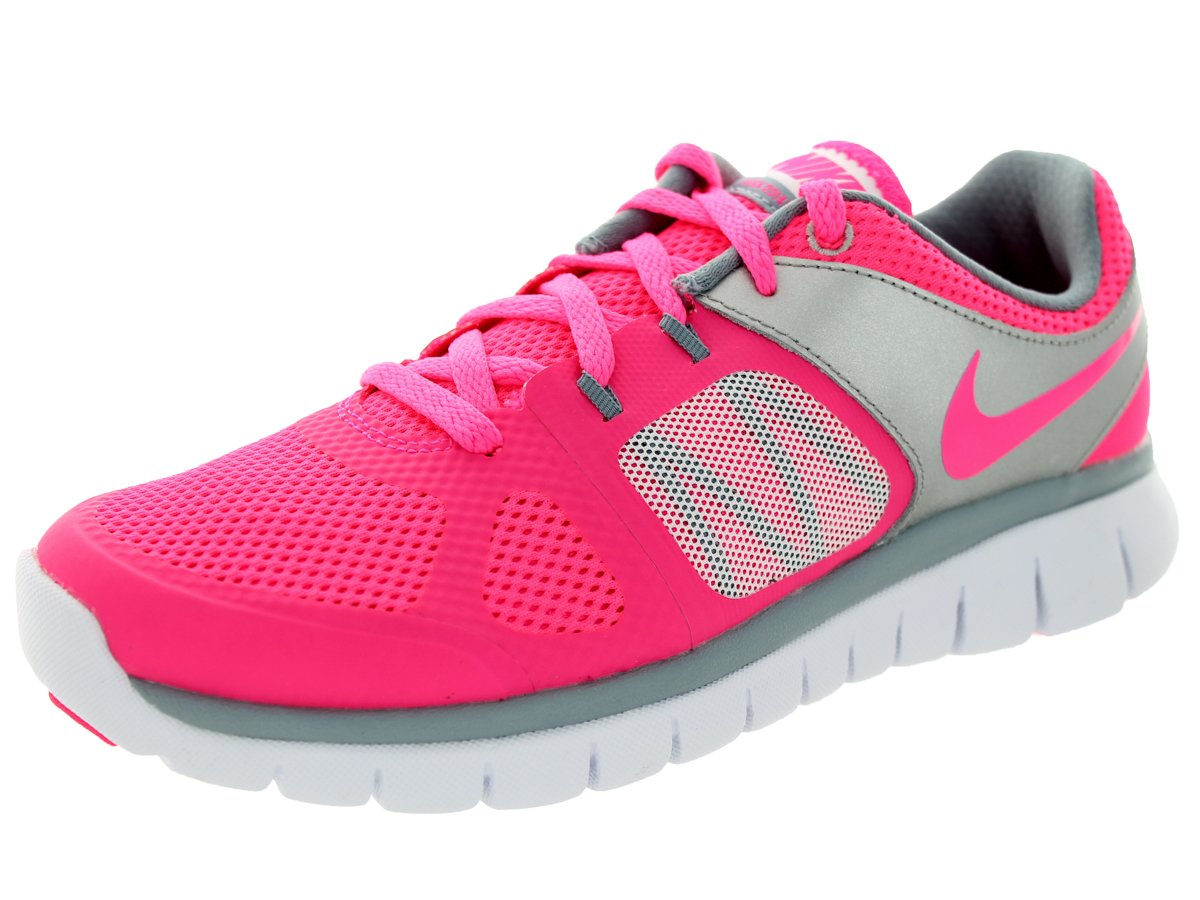 Nike Flex 2014 Running Shoes for Kids - Hyper Pink/Magnet Grey/Metallic Silver - Size 6.5 Big Kid M - Lightweight & Comfortable for School, Sports & Daily Activities