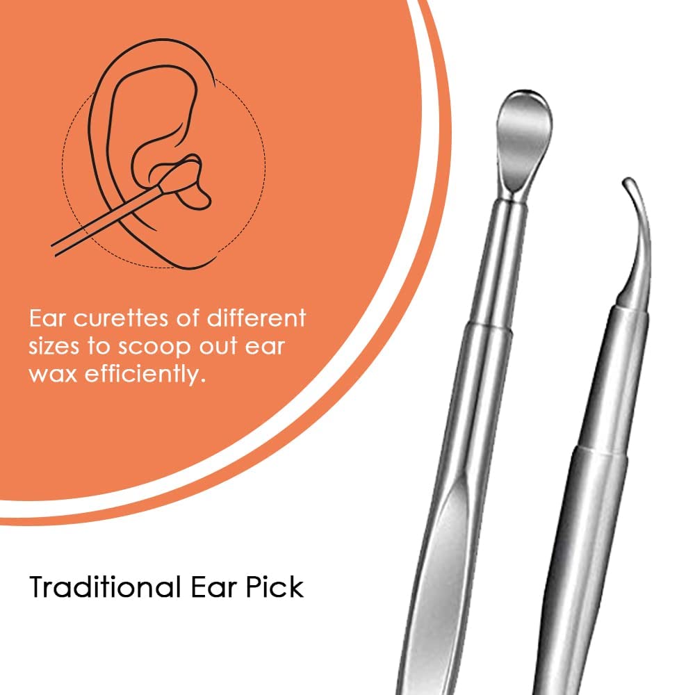 Professional Blackhead & Pimple Remover Kit - Stainless Steel Comedone Extractor & Ear Wax Cleaner Set with Storage Box (2-Piece) - Perfect for Acne Treatment & Ear Hygiene at Home