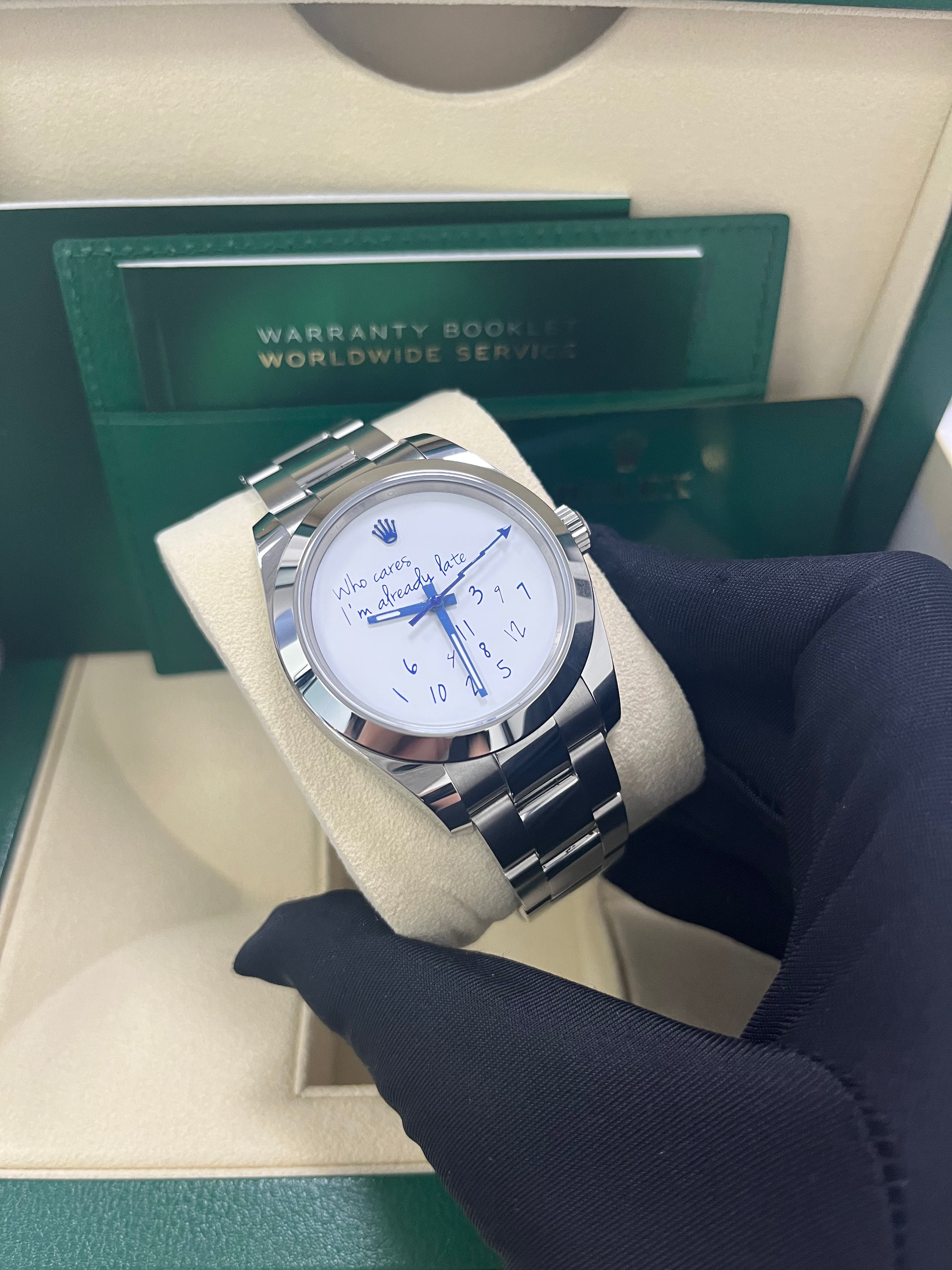 Rolex Steel Milgauss 116400GV Watch with Green Crystal - Custom Made Time Dial for Men, Luxury Sports & Everyday Wear