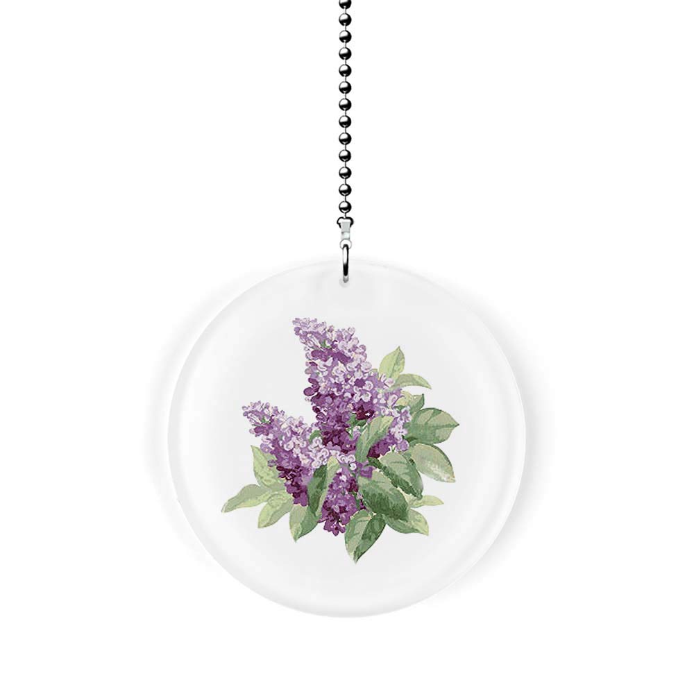 Elegant Lilac Floral Ceiling Fan Pull Chain - Vintage Style Light Switch Cord for Home Decor, Bedroom, Living Room, Porch