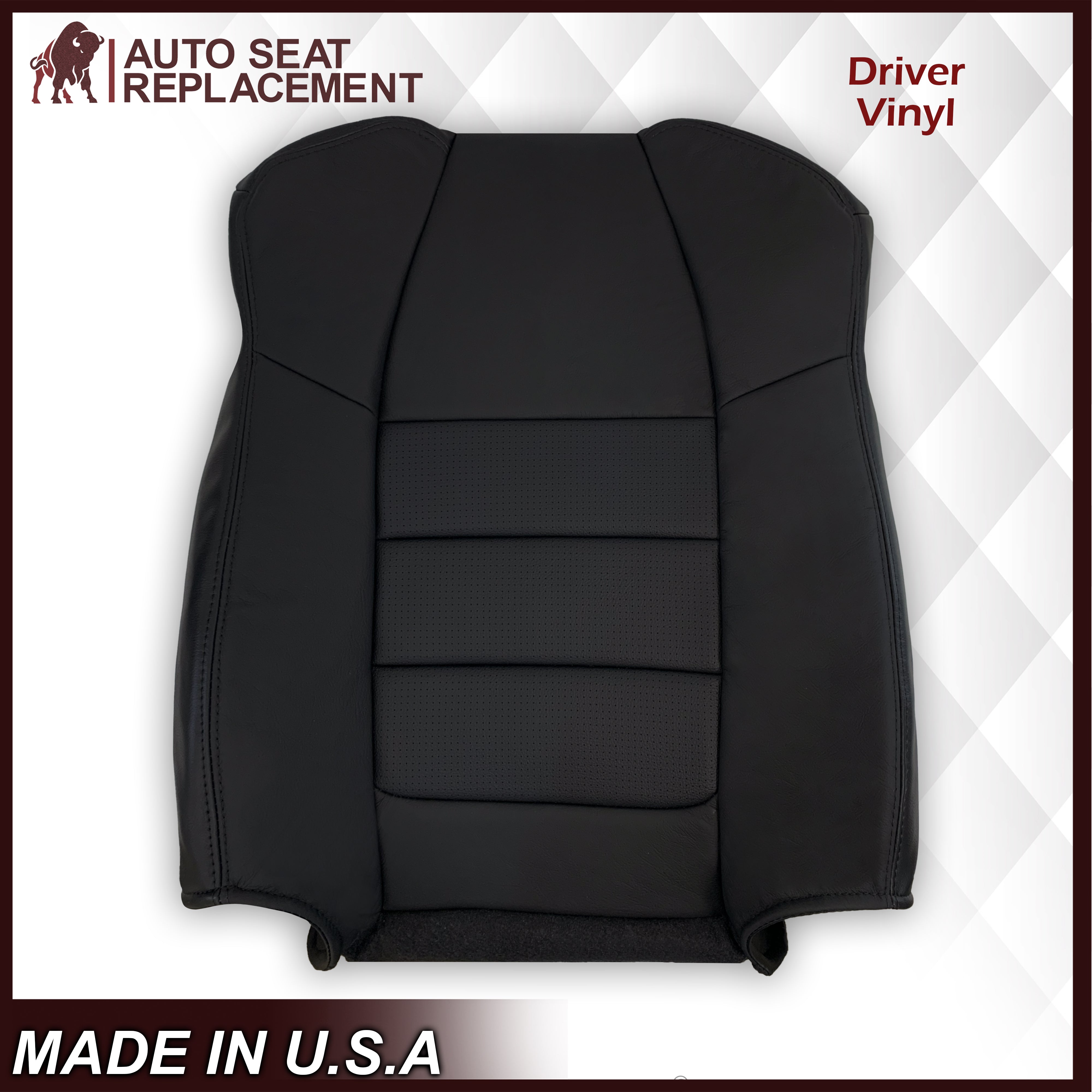 2001-2003 Ford F350 F250 Lariat Extended Cab Black Perforated Seat Covers - Genuine Leather or Premium Vinyl - Perfect for Truck Upgrades & Road Trips