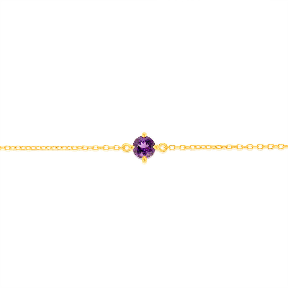 0.23 Carat Amethyst Adjustable Bracelet 17cm in 9ct Yellow Gold | Elegant Purple Gemstone Jewelry for Women | Perfect for Gifts, Weddings & Special Occasions