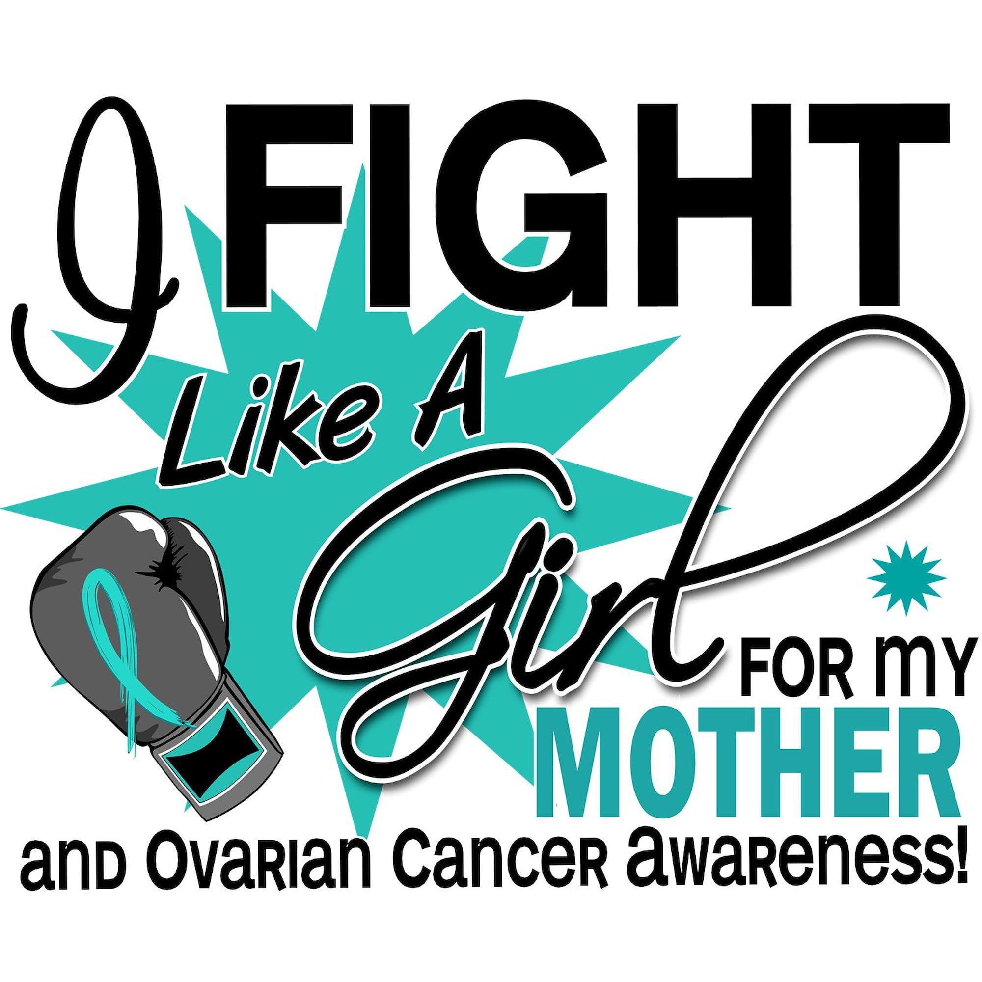 Fight Like A Girl Ovarian Cancer Awareness Sticker - Rectangle Bumper Decal for Car, Laptop & Water Bottle - Support Women's Health & Cancer Survivors