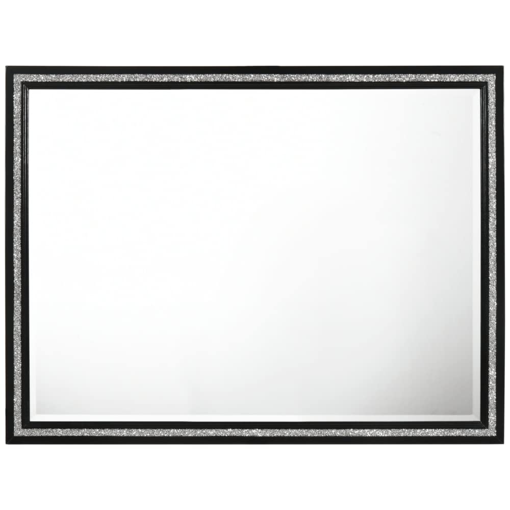 Haiden Mirror Weathered Black Finish Bed Frame 46
