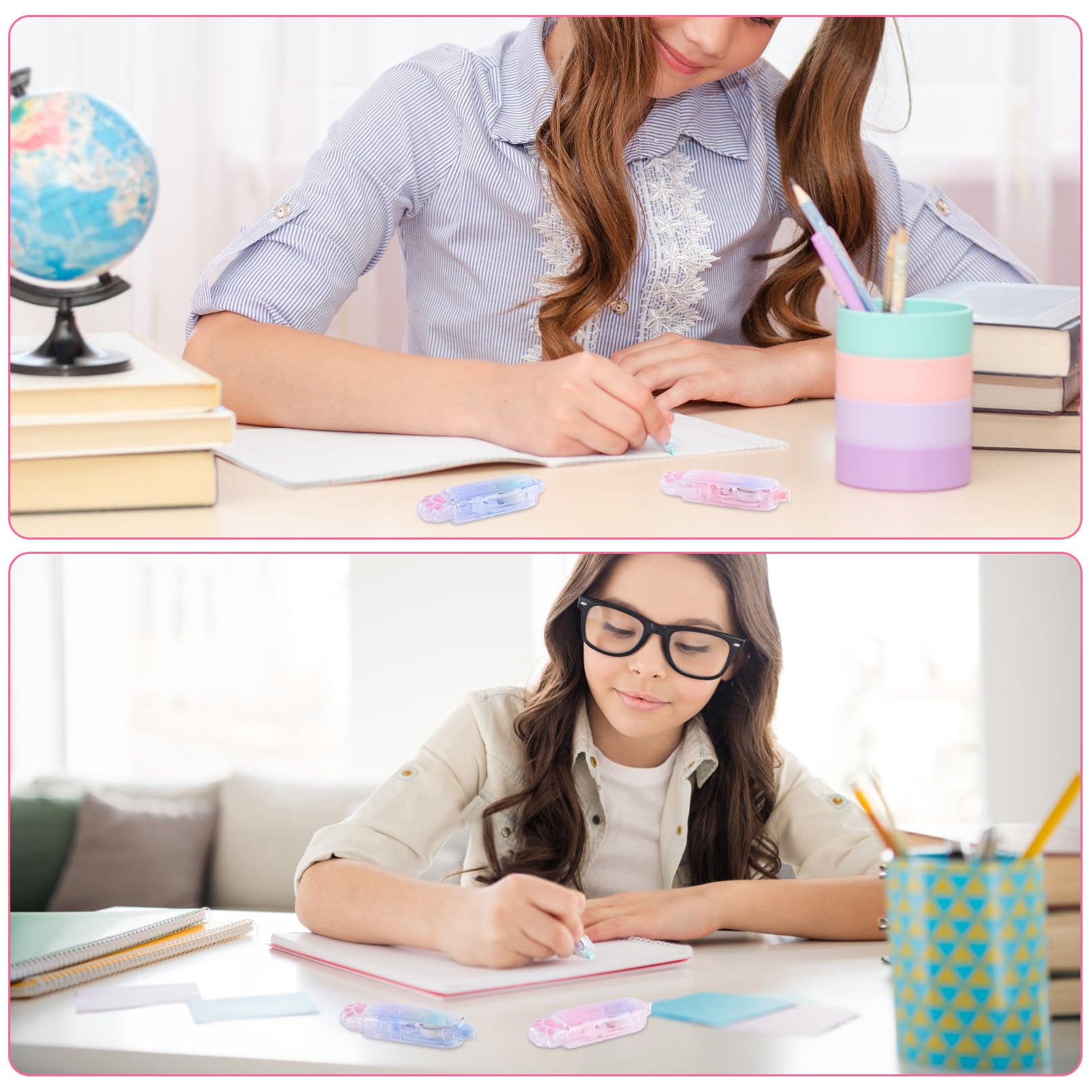 3 Pack White Out Correction Tape - Cute Retractable Eraser Tape with Kawaii Cat Paw Design for School, Office & Homework - Perfect for Students, Teachers & Cat Lovers (Great for Exams, Notes & Document Editing)