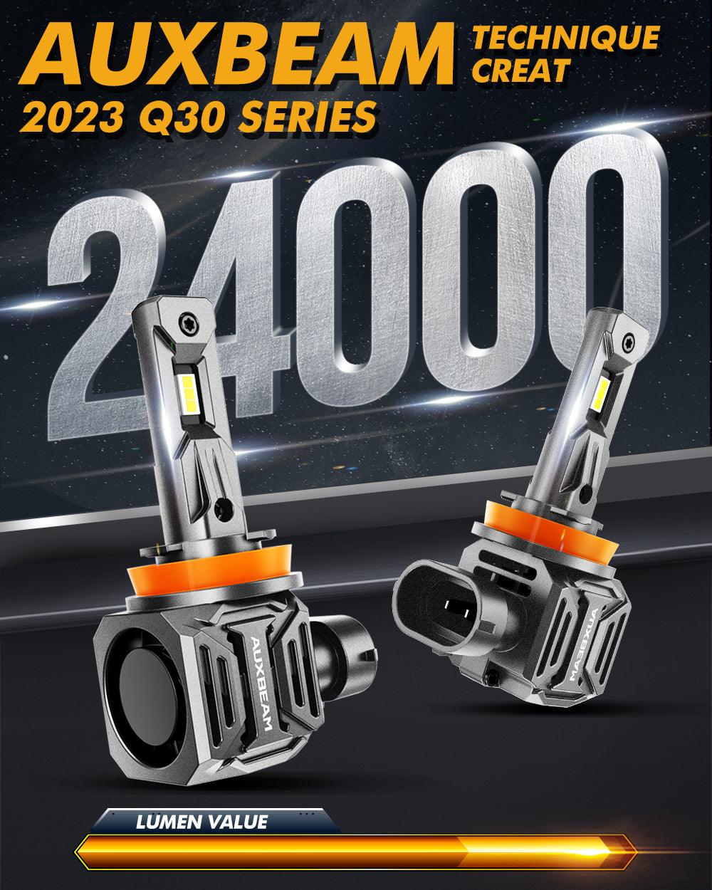 H11 + H11 LED Headlight Bulbs Q30 Series - Brightest 110W 24000LM 6500K Cool White Wireless Headlights - 4 Pack for Cars, Trucks, SUVs - Perfect for Night Driving and Off-Road Adventures