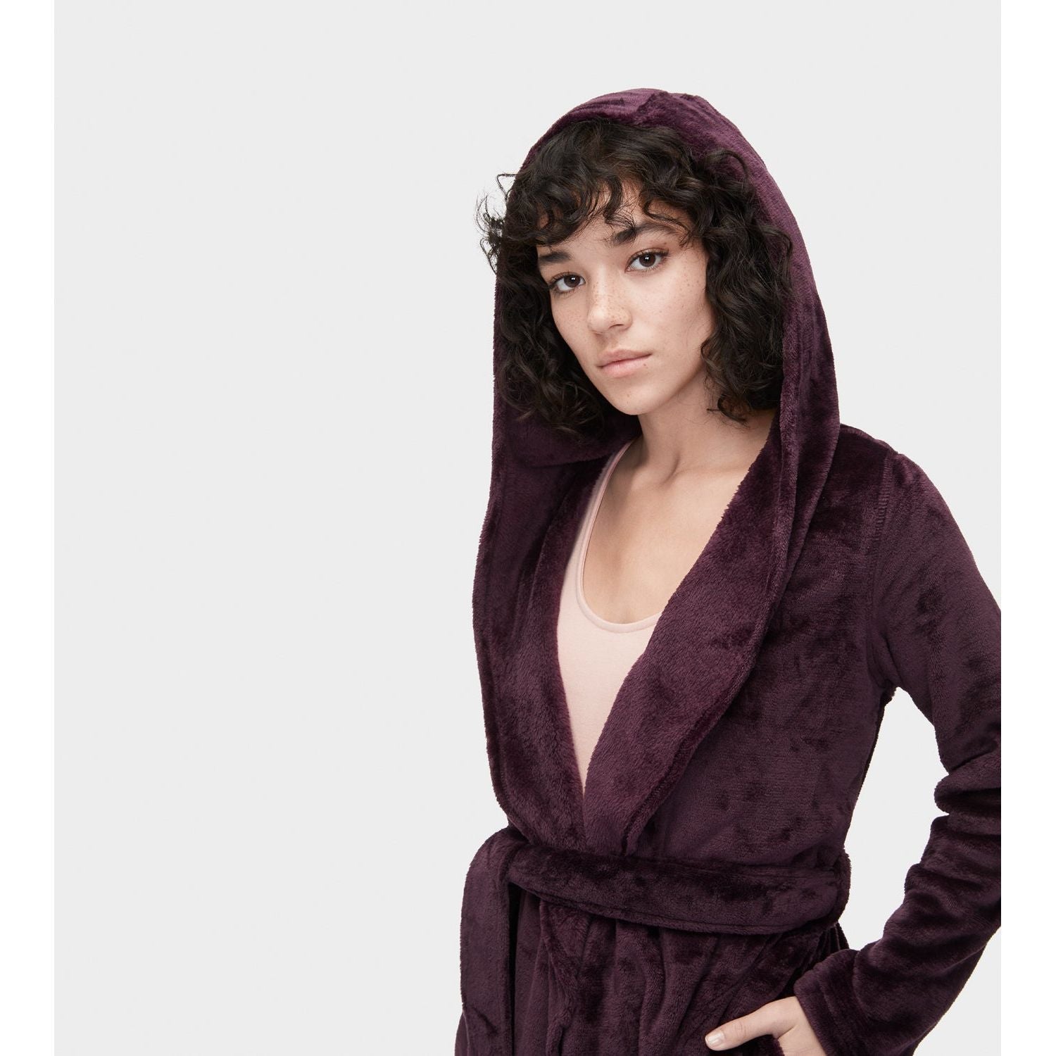 UGG Women's Miranda Fleece Robe in Port - Soft Plush Fleece Bathrobe for Women, Cozy Loungewear for Relaxing at Home, Spa Days & Winter Comfort