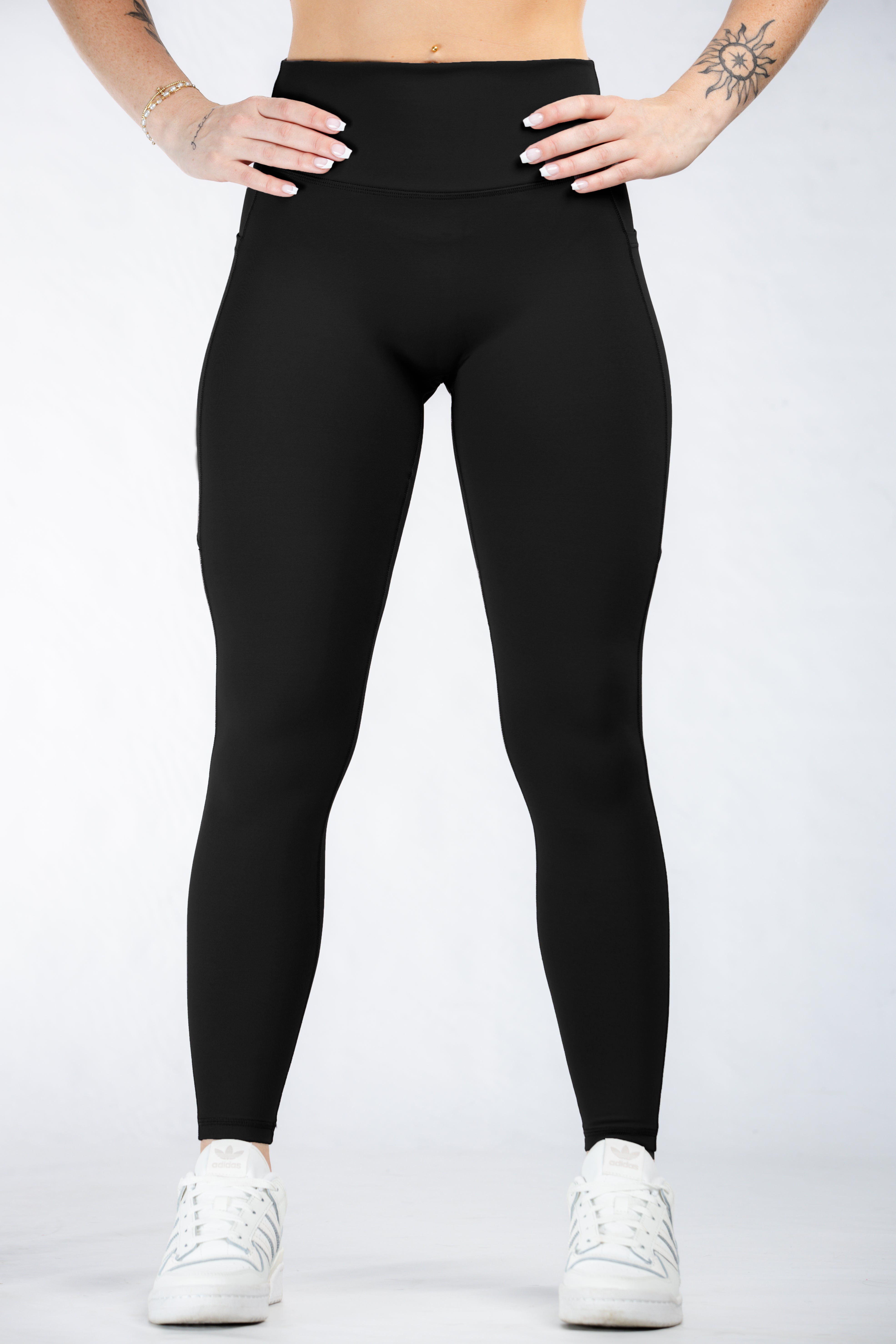 Empowered High-Waist Yoga Leggings with Pockets - Black | Perfect for Workouts, Running & Everyday Comfort