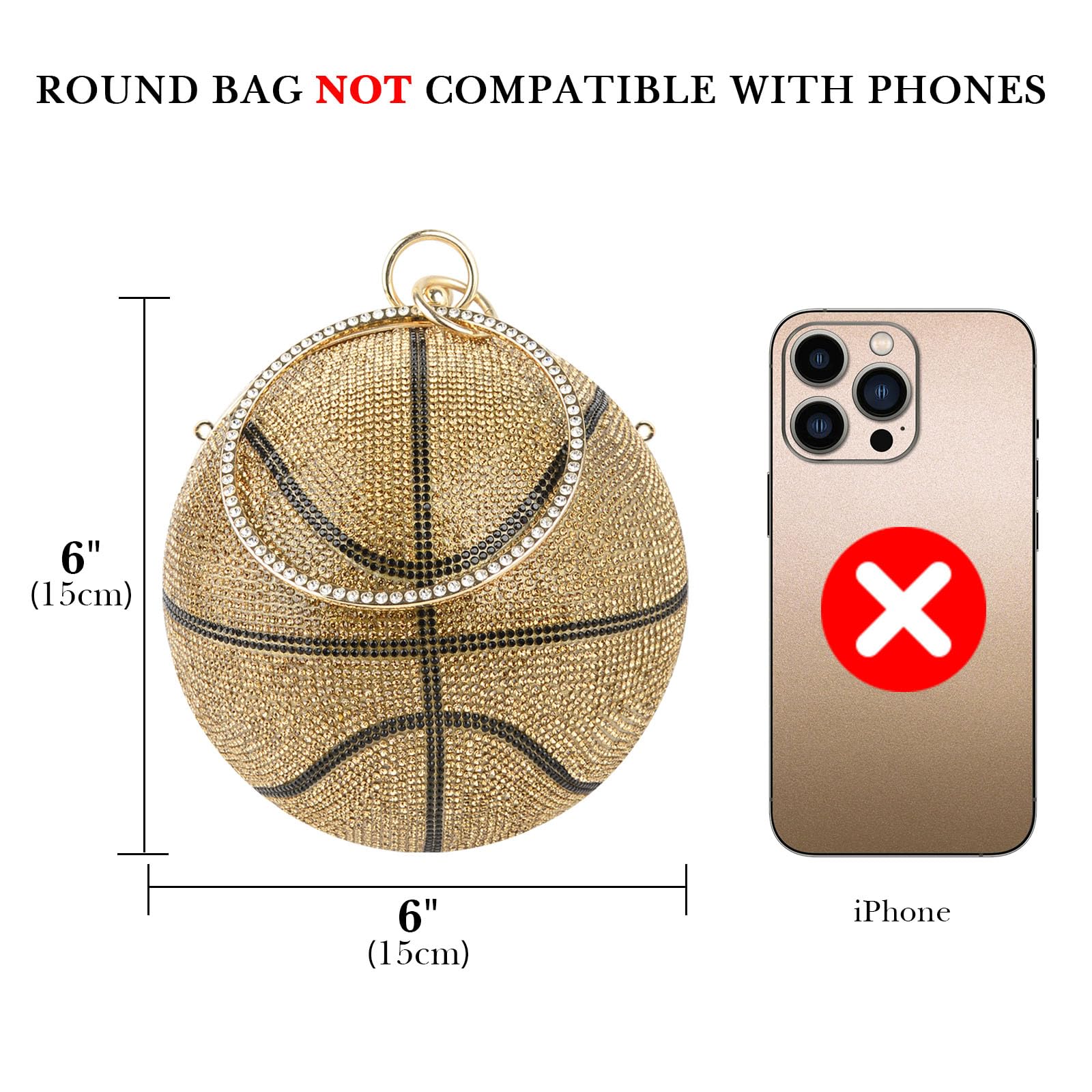 Stylish Rhinestone Clutch Purse for Women - Elegant Small Evening Bag for Parties, Weddings & Special Events | Perfect for Basketball Games & Night Out Accessories