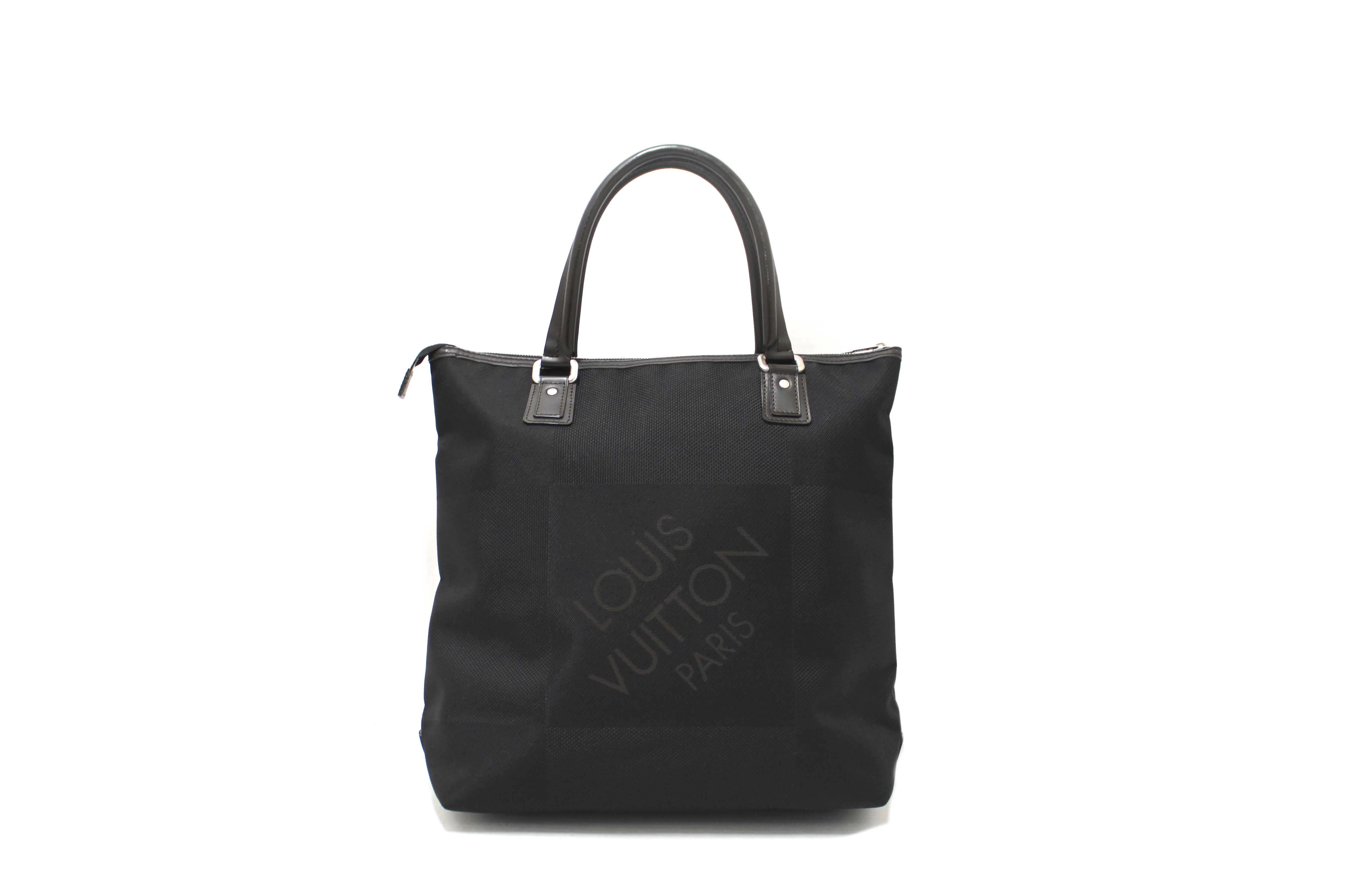 Authentic Louis Vuitton Black Damier Geant Cougar Tote Bag for Women - Luxury Designer Handbag for Work, Travel & Everyday Use