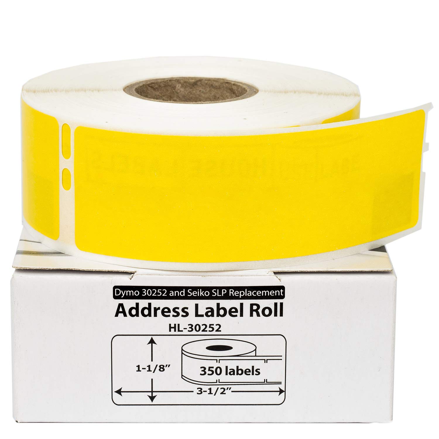 HOUSELABELS Compatible DYMO 30252 Yellow Address Labels (1-1/8