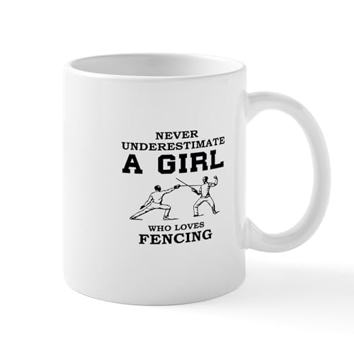 White - Never Underestimate A Girl Who Loves Fencing Mugs