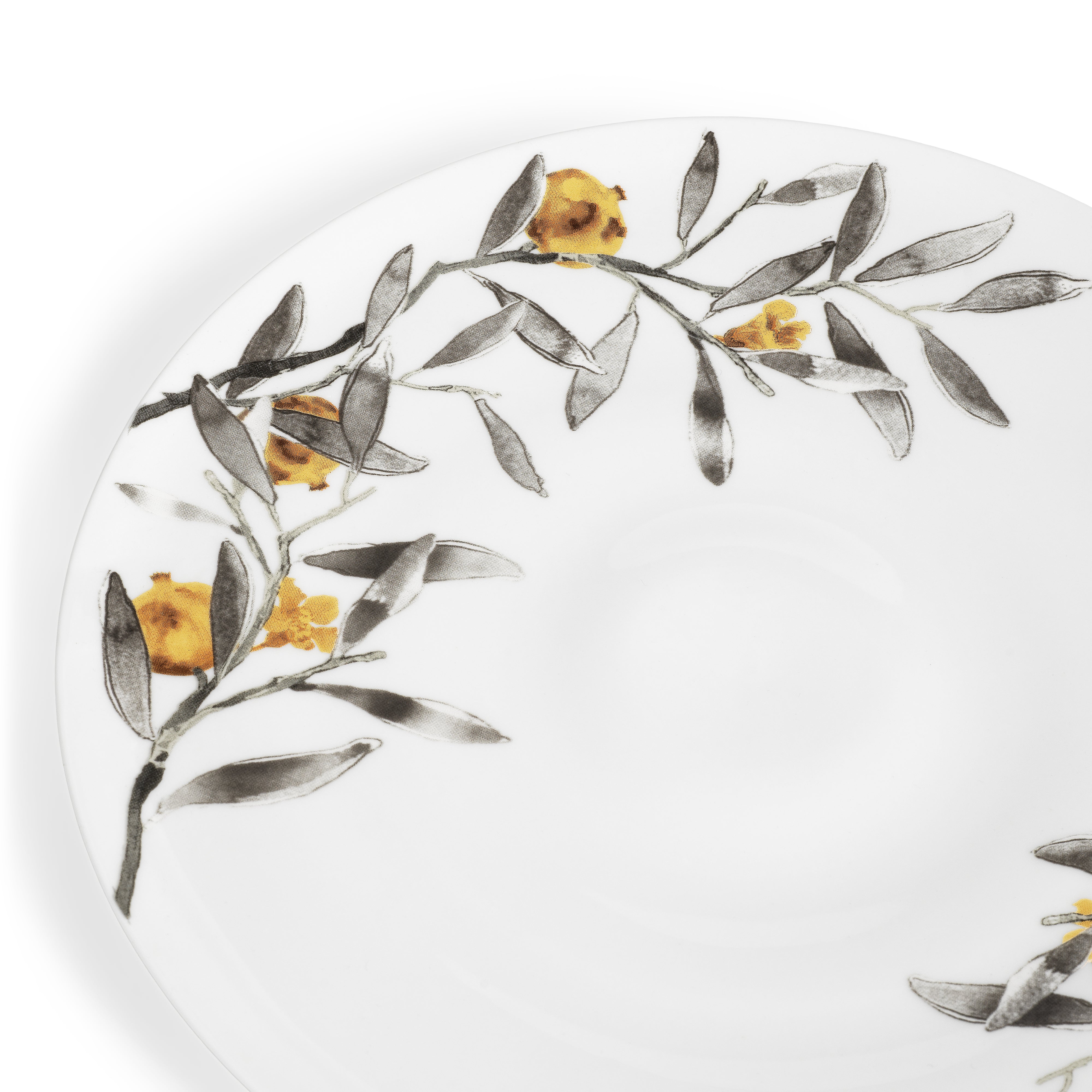 Premium Pomegranate Pattern Dinnerware Set - Elegant Porcelain Plates, Bowls & Mugs for Home Dining, Parties & Gifts - 16-Piece Service for 4