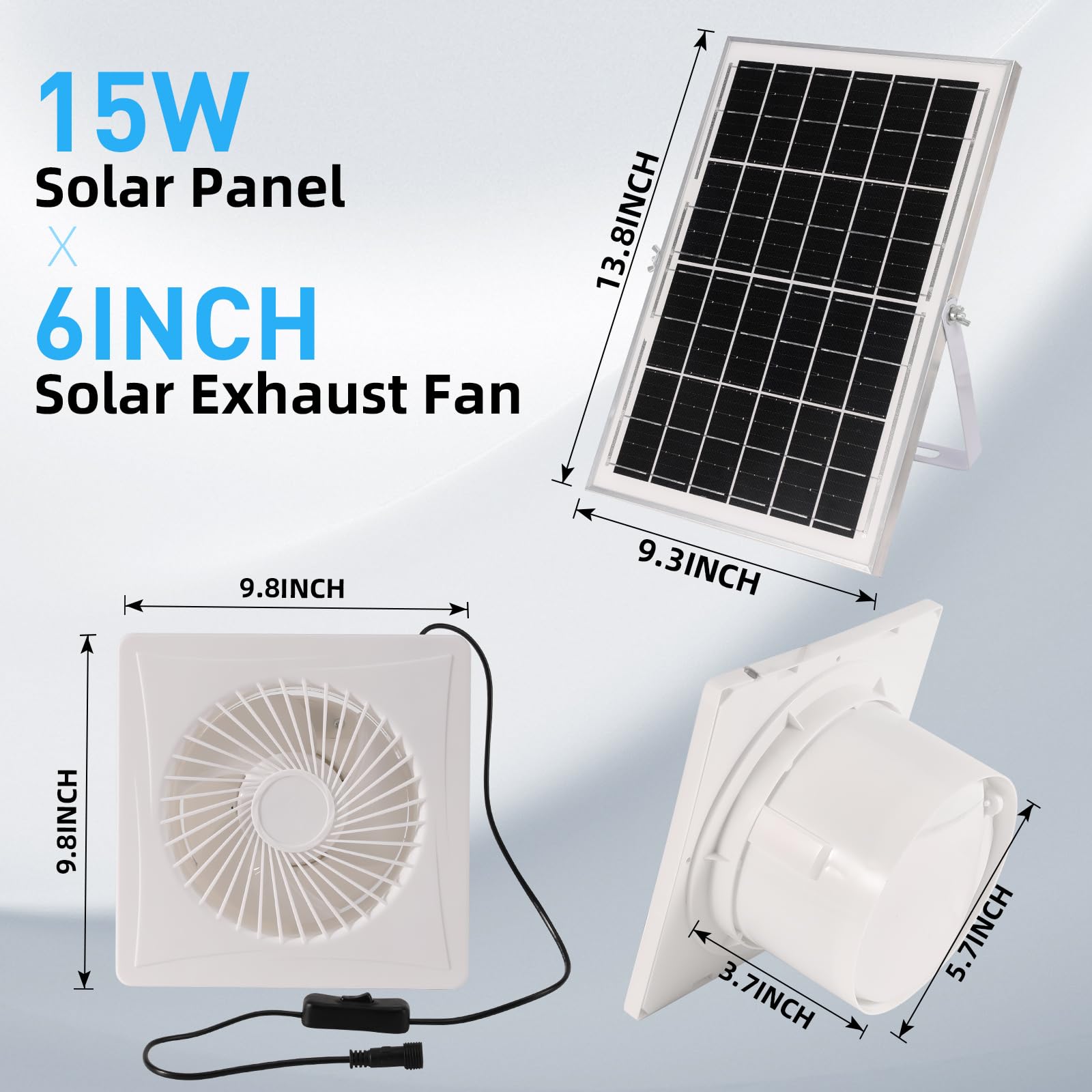 **20W Solar Powered Fan with 8