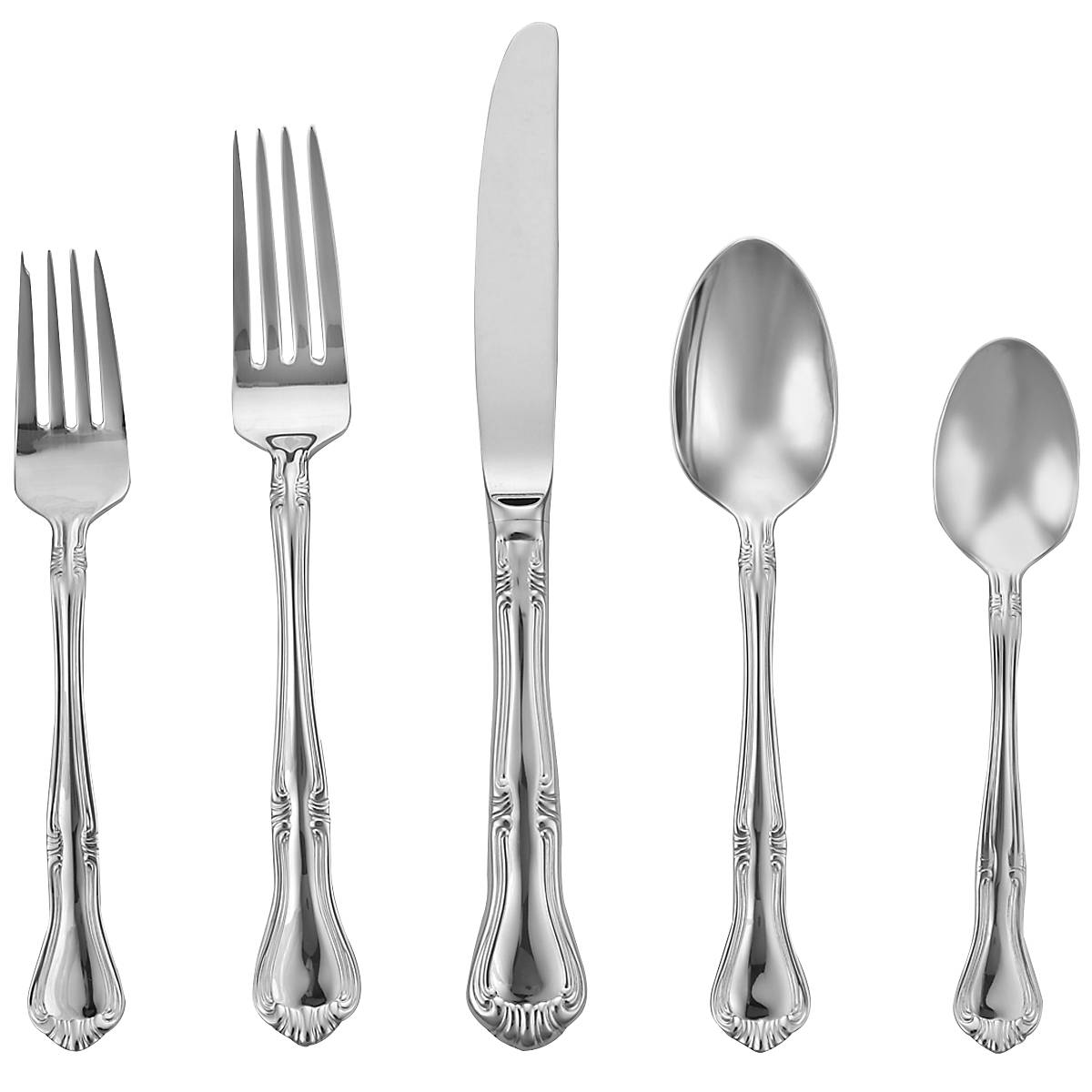 Valcourt 5-Piece Dinnerware Set - Elegant Porcelain Plates, Bowls & Cups for Formal Dining, Everyday Meals & Special Occasions