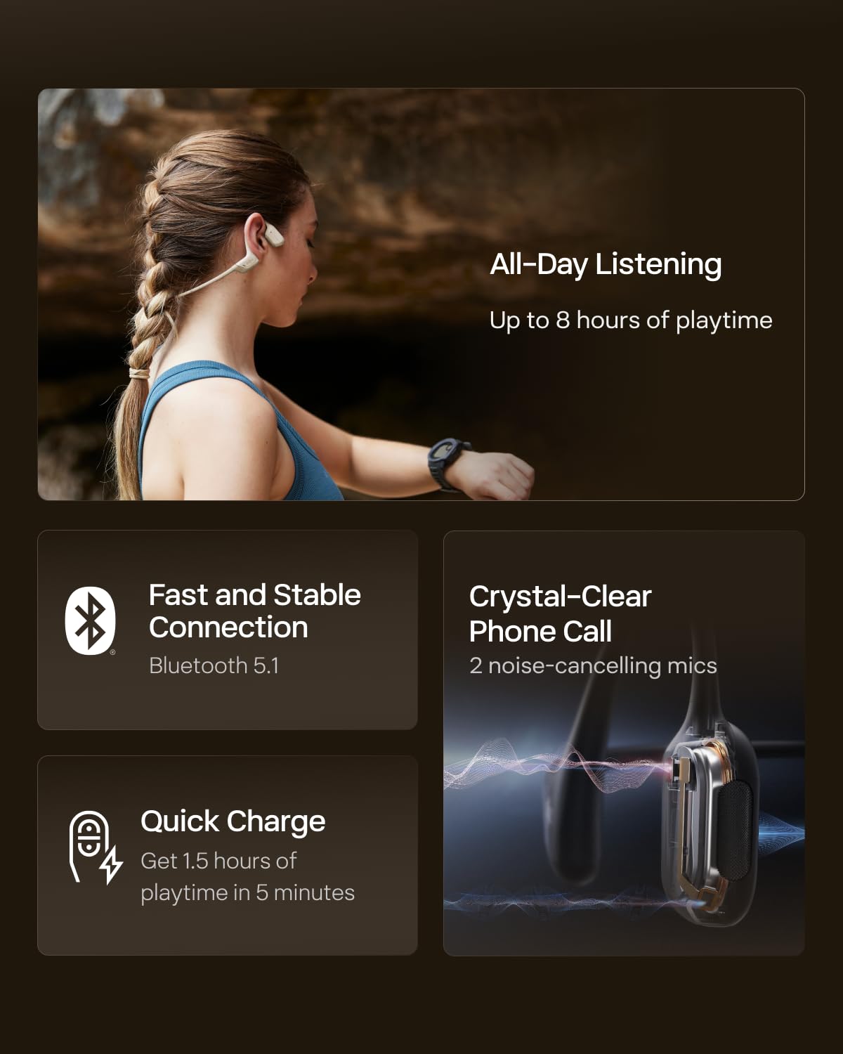 SHOKZ OpenRun Pro Mini Open-Ear Bluetooth Bone Conduction Sports Headphones - Sweatproof Wireless Earbuds for Running, Cycling & Workouts with Premium Bass - Perfect for Gym, Jogging & Outdoor Activities