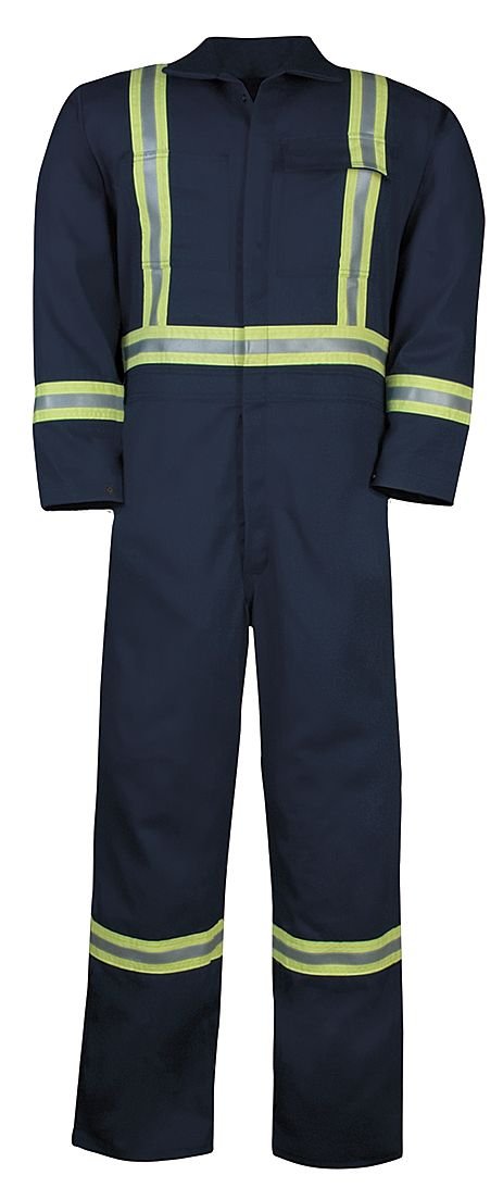 Big Bill 1325US7-4XLR-NAY UltraSoft Flame-Resistant Coverall with Reflective Tape - 4XL Blue Workwear for Construction, Oil Rig & Industrial Safety