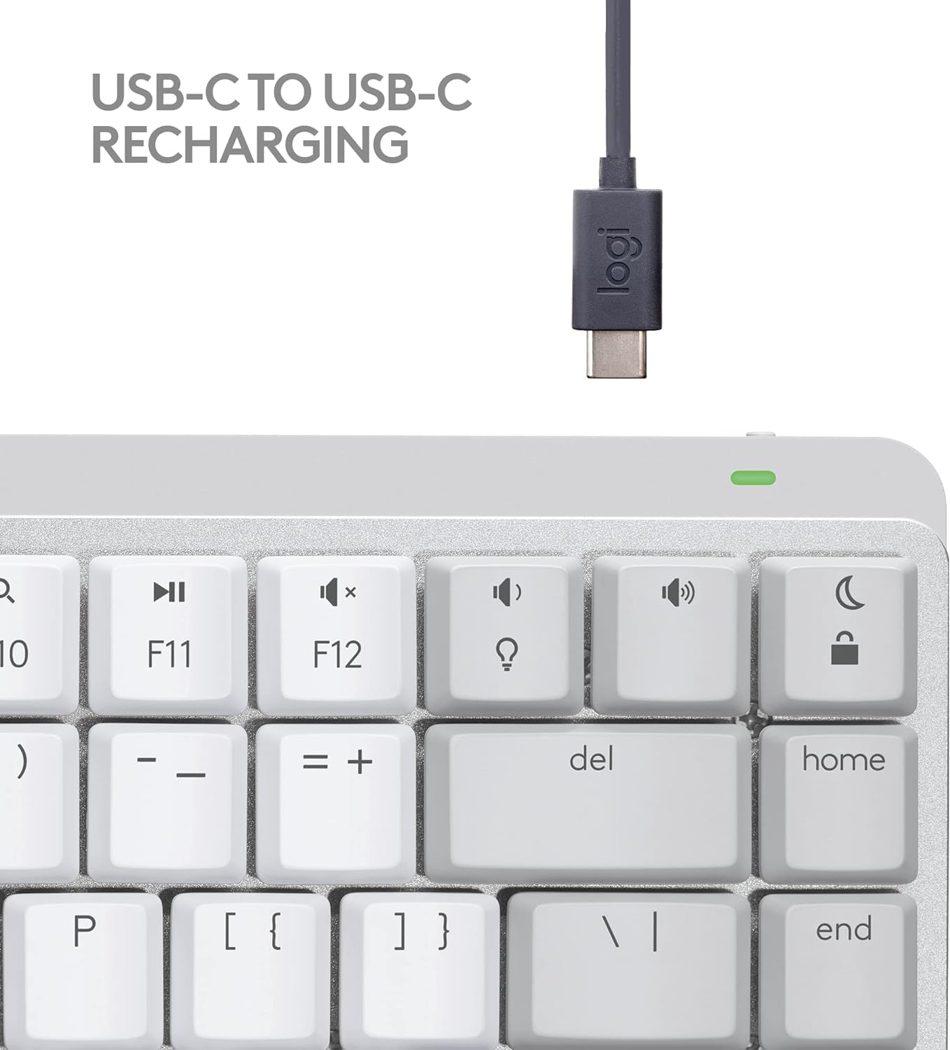 Logitech MX Mechanical Mini Wireless Keyboard for Mac - Low Profile Tactile Quiet Keys, Bluetooth, USB-C, Backlit - Pale Grey (Renewed) | Perfect for Office Work, MacBook & iPad Pro Typing