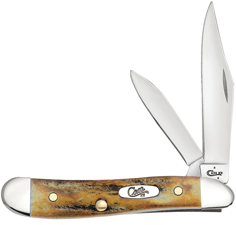 Case Cutlery Peanut Stag Pocket Knife - Classic Folding Knife with Stag Handle for EDC, Outdoor & Everyday Use