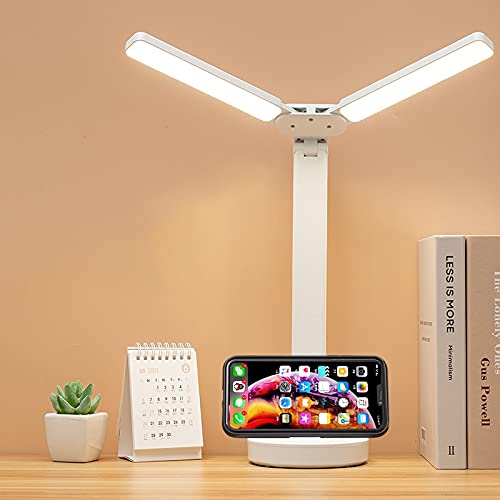 AVEO LED Table Lamp - Foldable Touch Dimmable Desk Lamp with USB Rechargeable Battery, Child Safety Study Reading Light for Bedroom, Office & Nightstand | Perfect for Studying, Working & Bedside Lighting