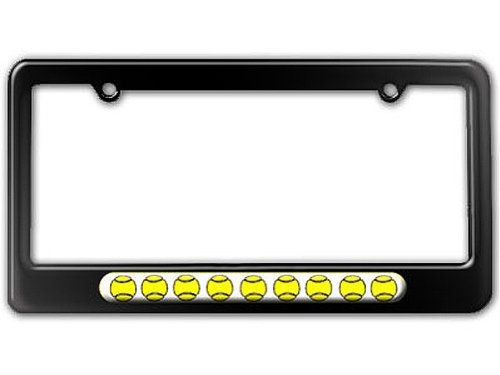 Premium Yellow Tennis Balls & Gloss Black License Plate Frame - Durable Sports Equipment & Car Accessories for Tennis Players & Vehicle Owners - Perfect for Court Matches & Customizing Your Car