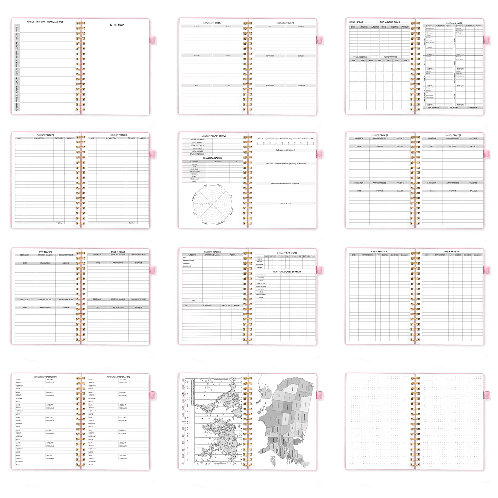 2025-2026 Budget Planner - Monthly Bill Organizer with Pockets | Undated Financial Planner with Expense Tracker Notebook & Budgeting Journal | Large 7