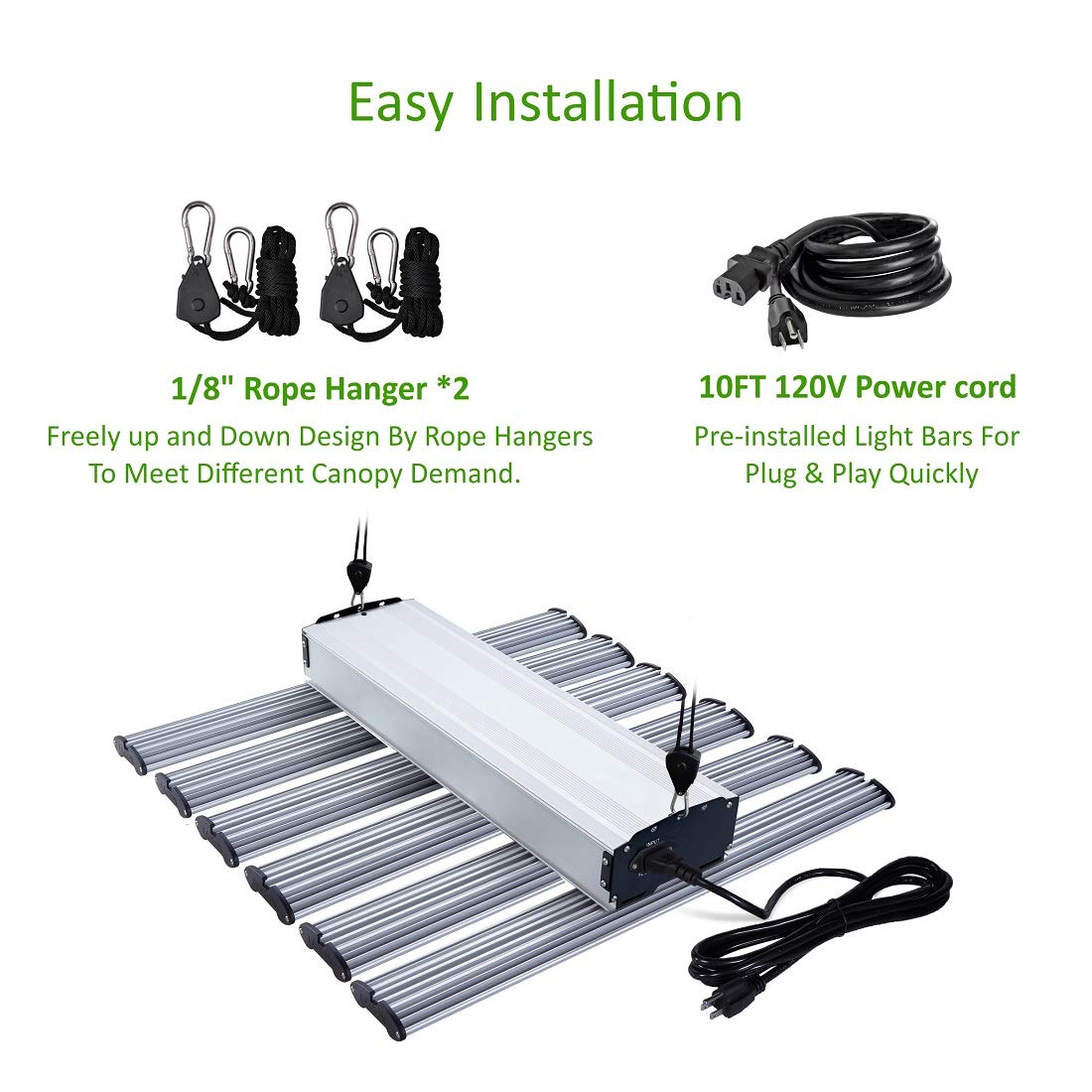 360W Full Spectrum LED Grow Light with 6 Strips (1500W Equivalent) - Advanced Plant Light for Indoor Plants, Greenhouse, Hydroponic Vegetables & Flower Growth | Perfect for Home Gardening, Vertical Farming & Commercial Cultivation
