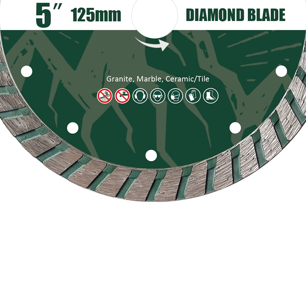 2PCS Ultra Thin 5-Inch Diamond Grinder Blades - Premium Porcelain Tile & Granite Cutting Discs for Wet/Dry Angle Grinders - Perfect for Bathroom Renovation, Kitchen Backsplash & Floor Tile Installation
