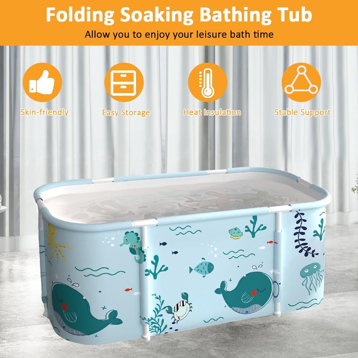 Luteti Portable Foldable Bathtub for Adults - Lightweight Spa Tub with Insulated Temperature Retention for Hot & Cold Therapy - Perfect for Home Relaxation, Muscle Recovery, and Small Spaces - Great for Stress Relief, Meditation, Yoga, Hydrotherapy & Apartment Bathing - Ideal Gift for Spa Lovers - Use in Apartments, Small Bathrooms, Home Spas & Post-Workout Recovery