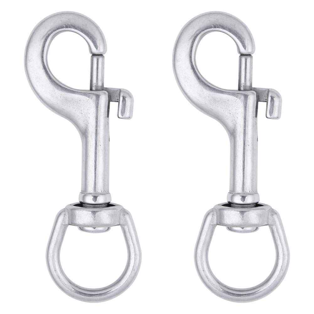 316 Stainless Steel Heavy Duty Bolt Snap Hook - Pack of 2 for Scuba, Horse Leads & Gates